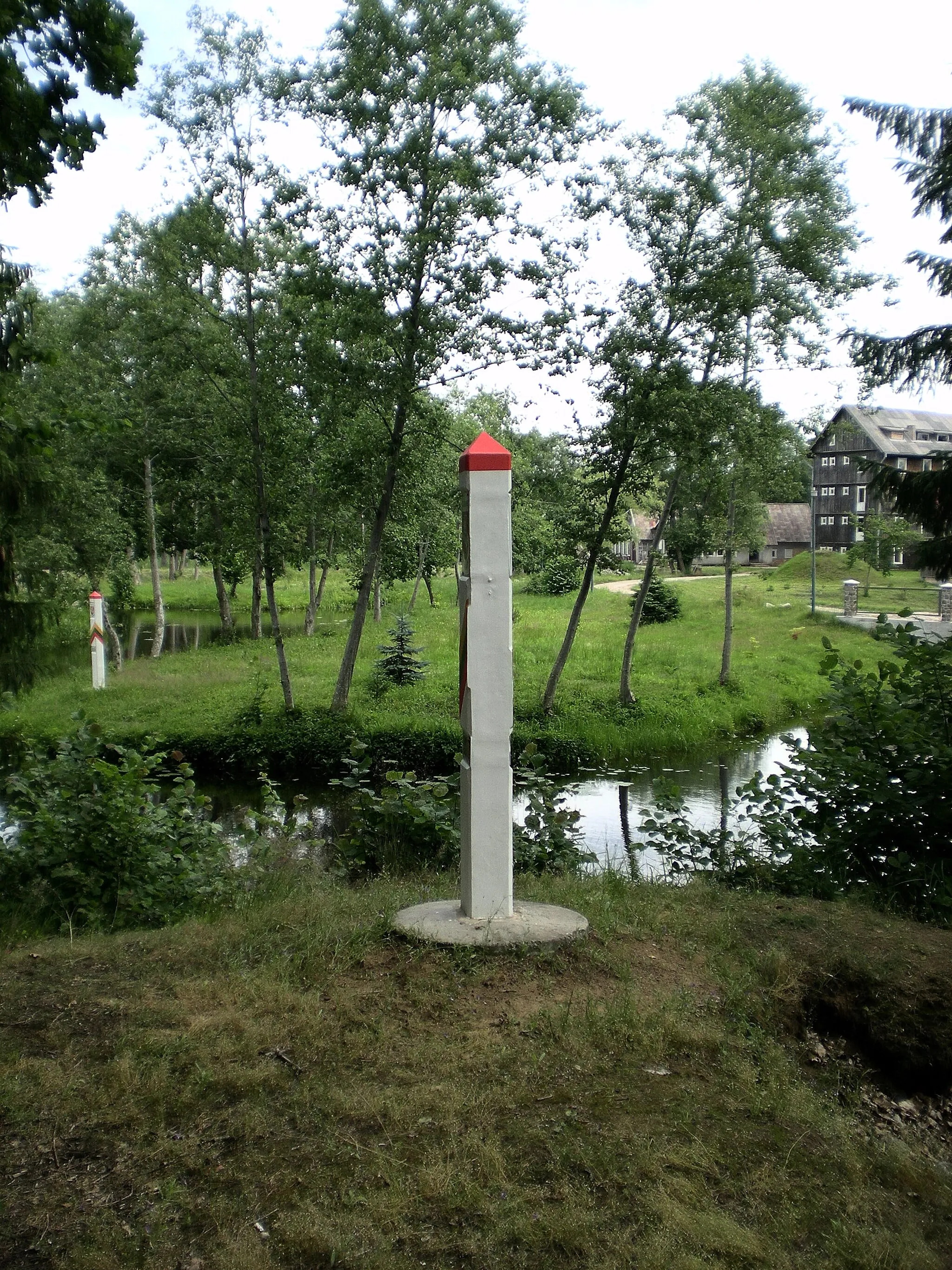 Photo showing: Latvia - Lithuania border near Rucava