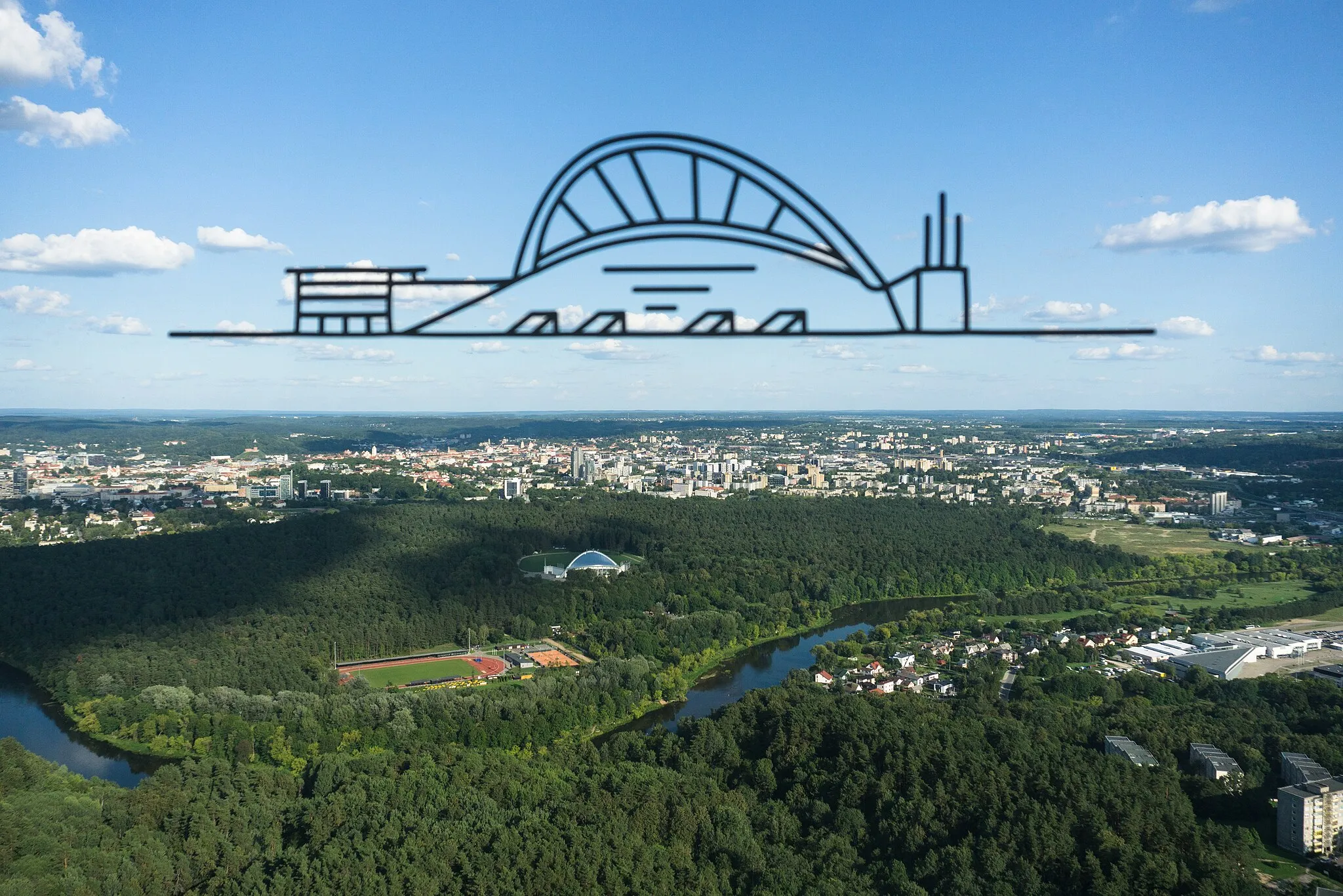 Photo showing: View from Vilnius TV Tower