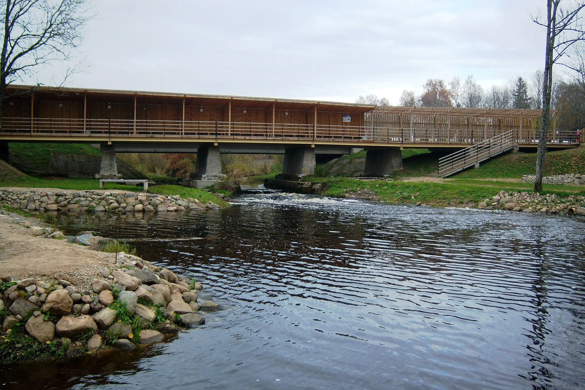 Photo showing: Žadvainiai, bridge over Jūra River, Rietavas district. Lithuania