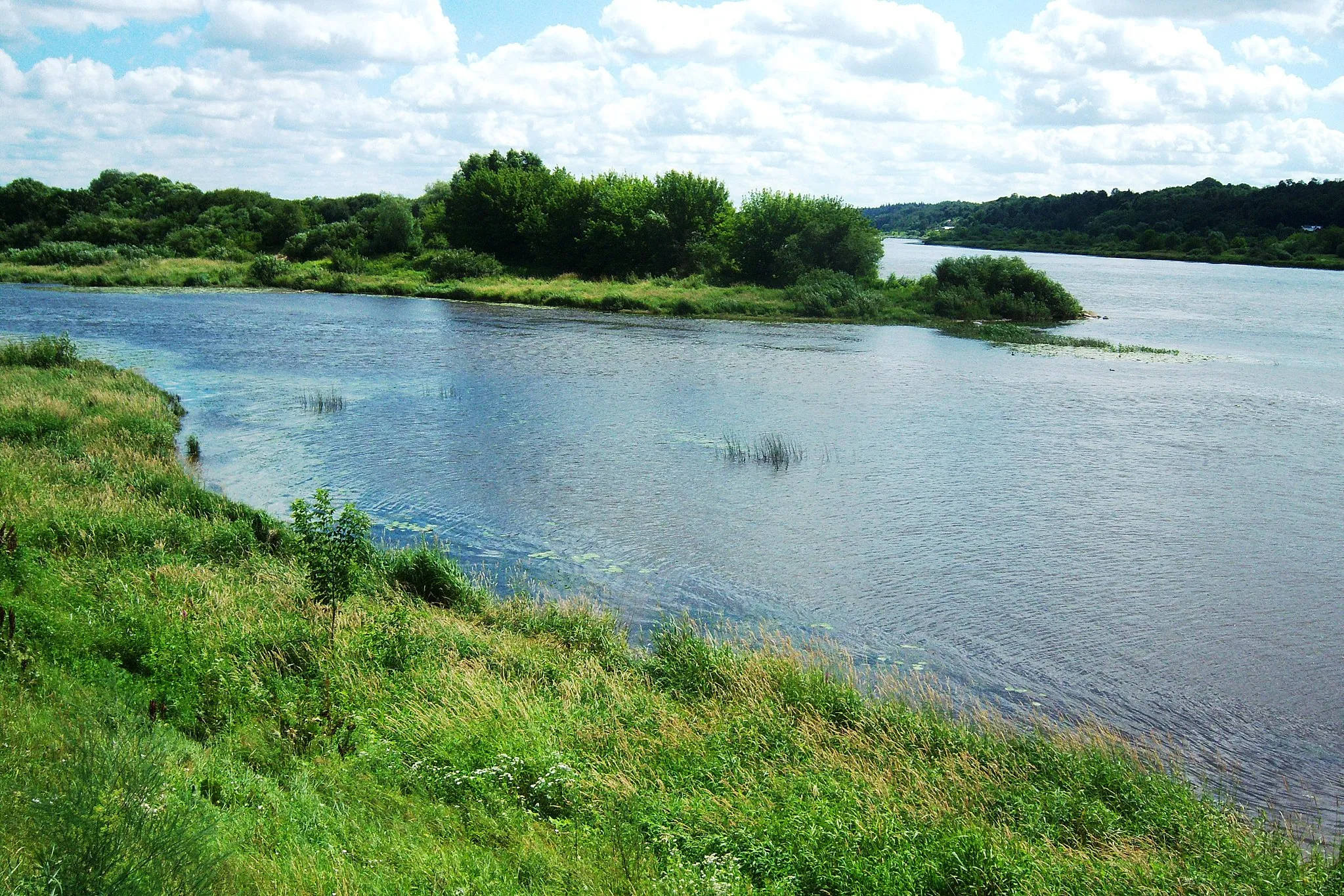 Photo showing: Confluence of Nevėžis (left) and Nemunas rivers, Kaunas district, Lithuania