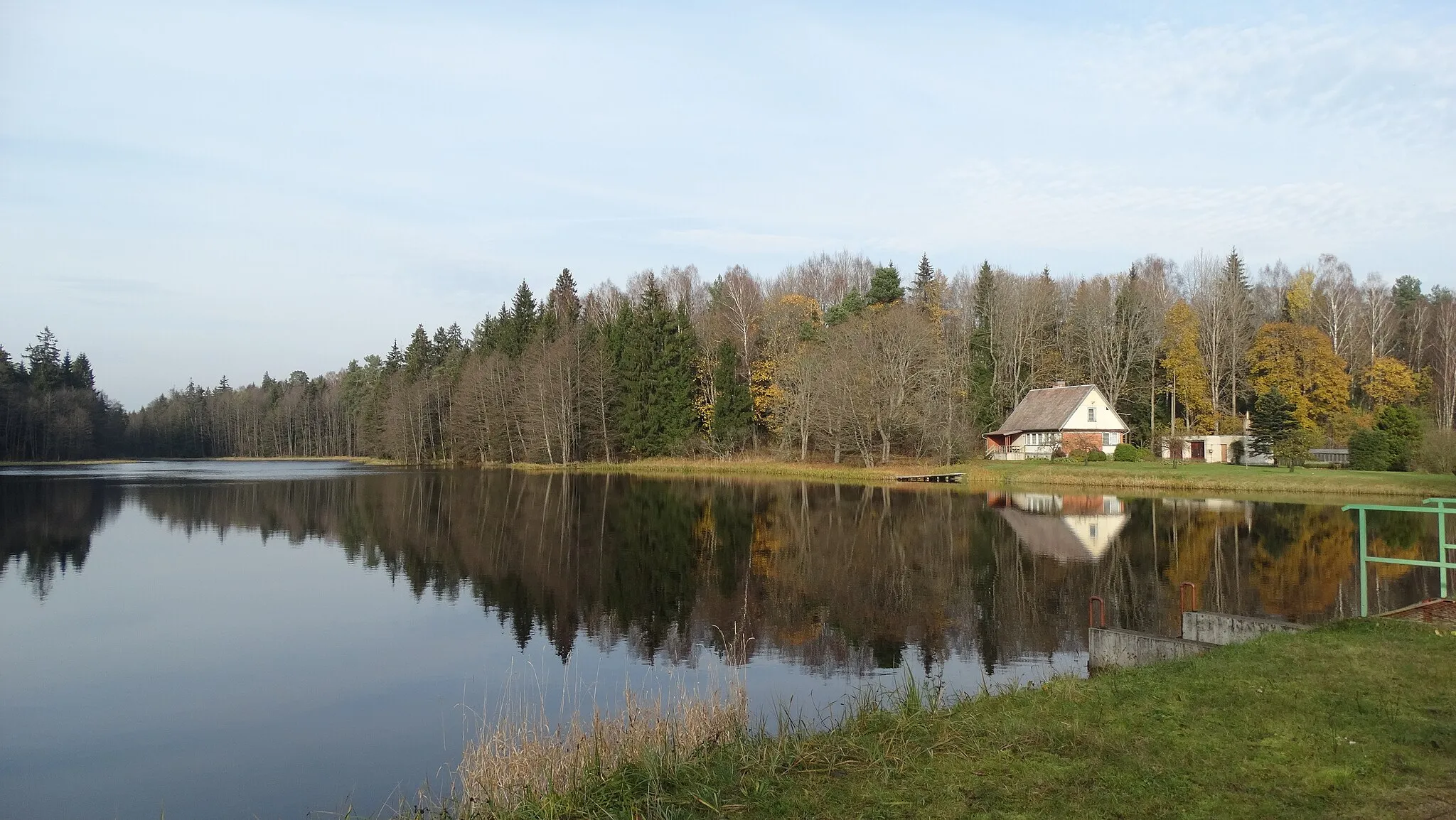 Photo showing: Gulbinai pond, Viešvilė, Jurbarkas District, Lithuania