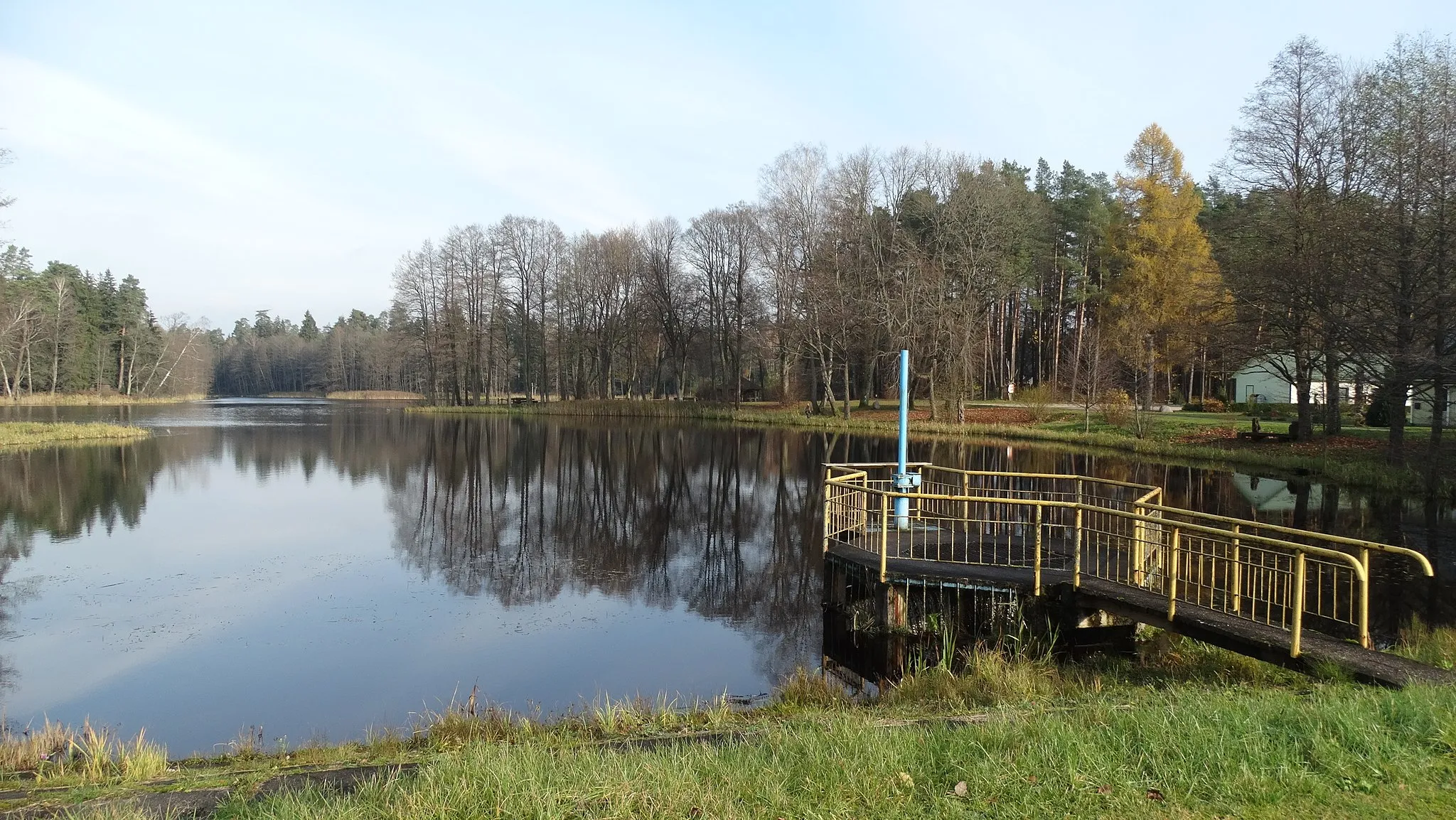 Photo showing: Pond, Pašventys, Jurbarkas District, Lithuania