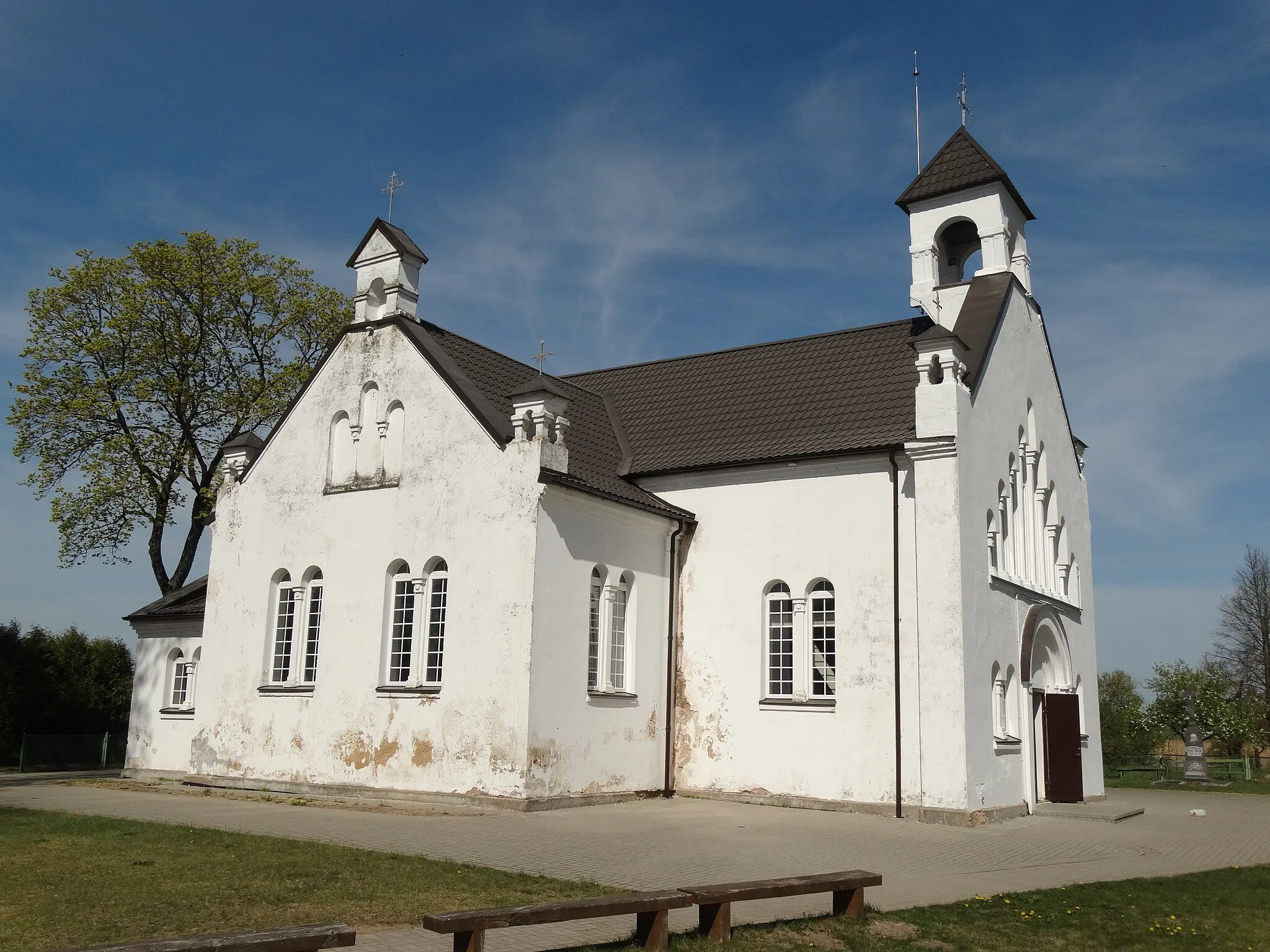 Photo showing: Catholic church, Pamūšis (Klovainiai), Pakruojis district, Lithuania