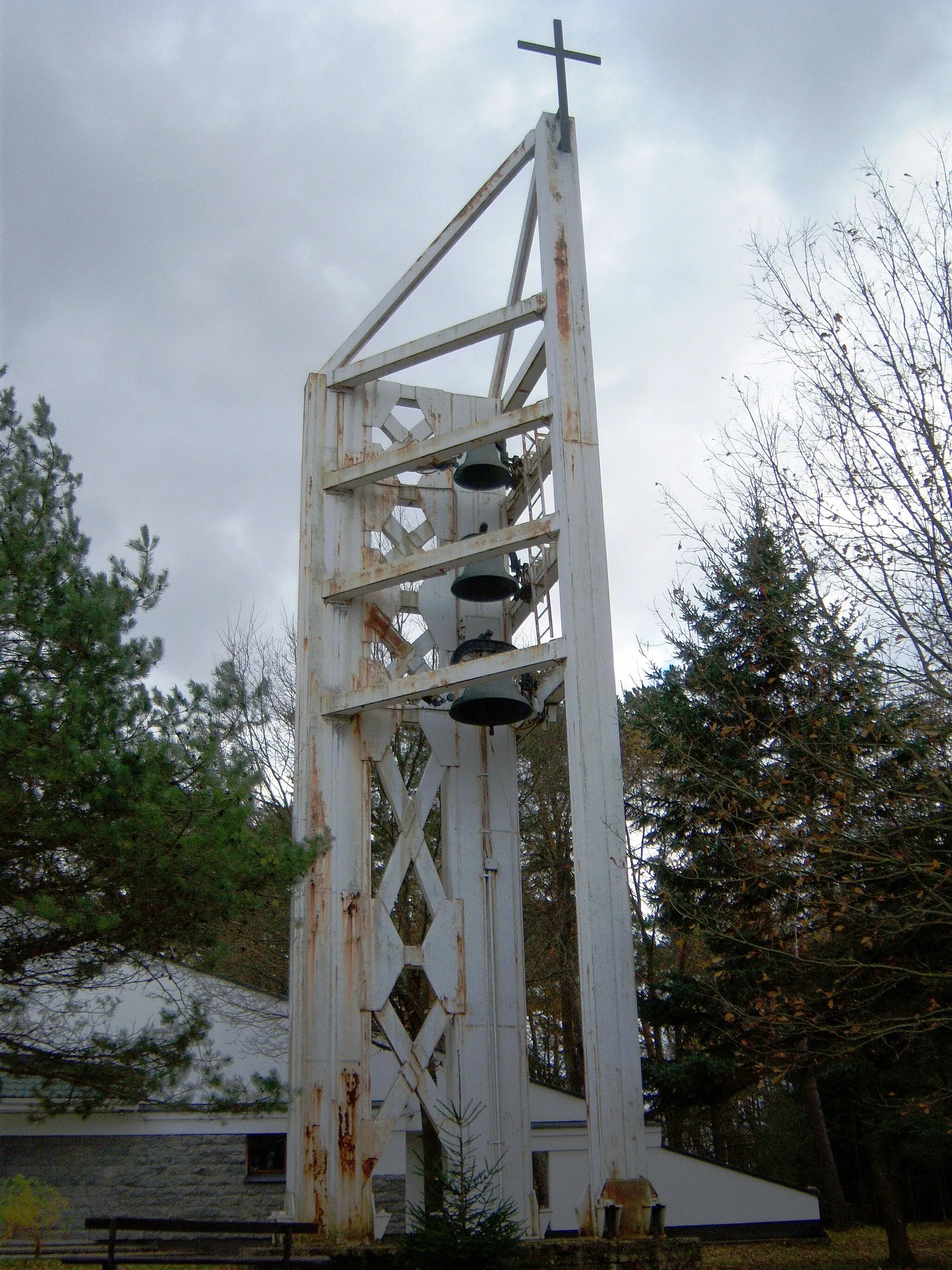 Photo showing: Church bell tower in Berčiūnai, Panevėžys District, Lithuania