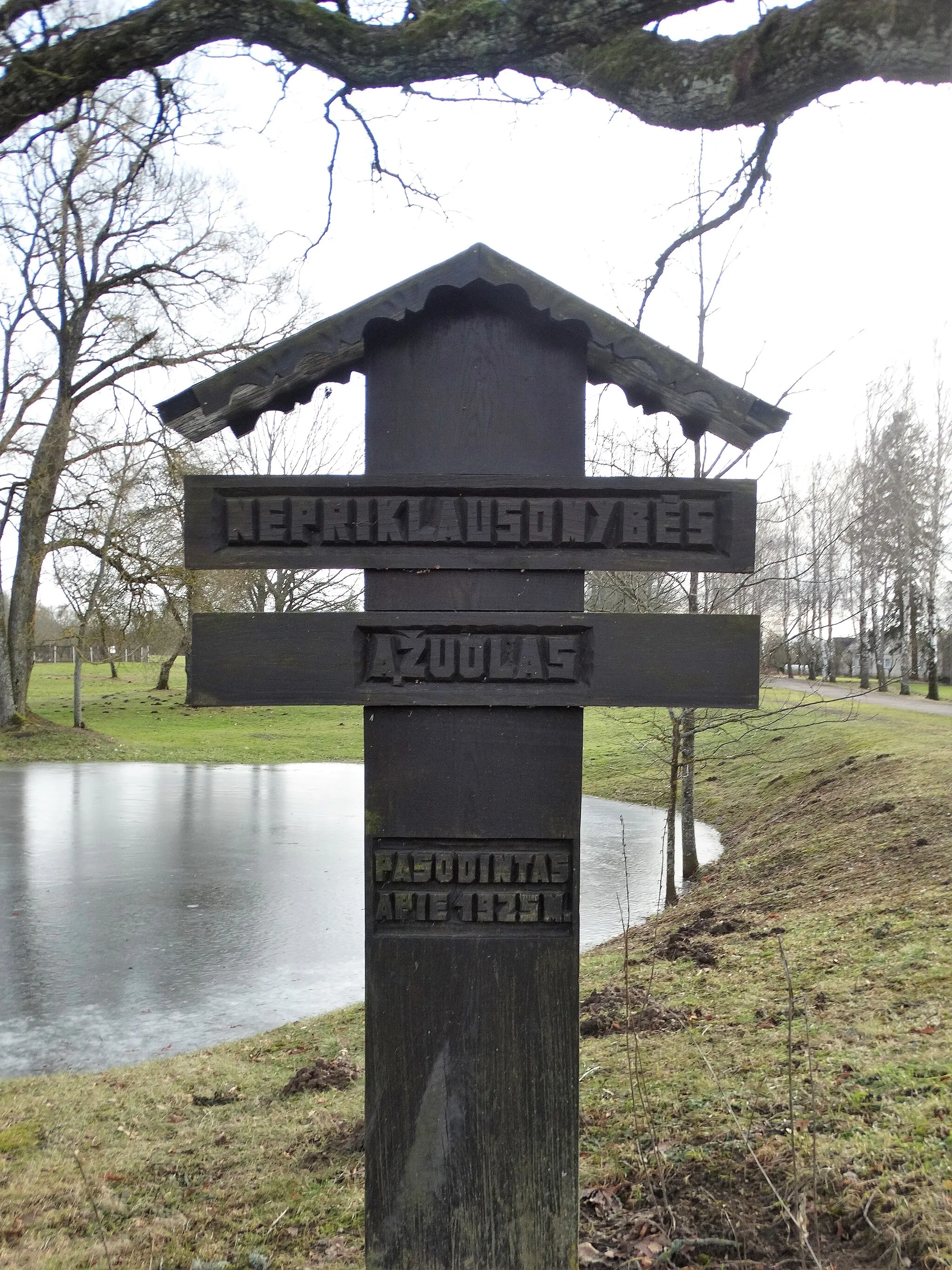 Photo showing: Information sign, Plokščiai, Šakiai district, Lithuania