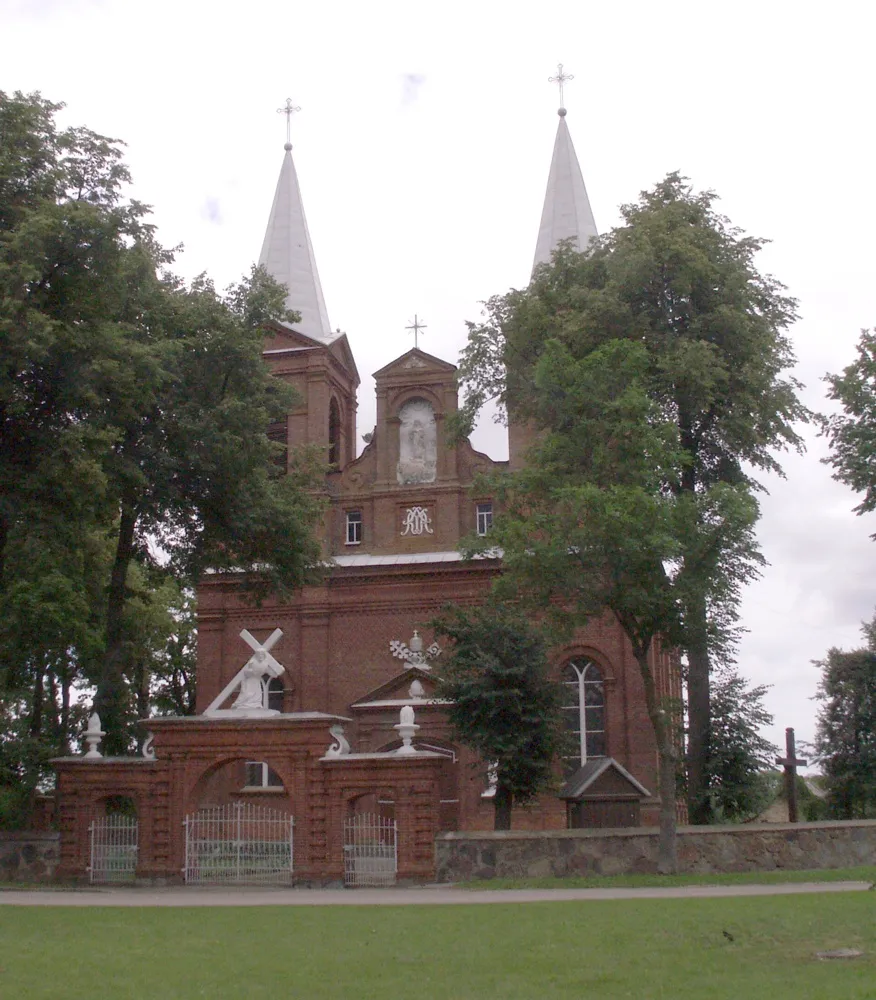 Photo showing: Church in Meškuičiai, Šiauliai district, Lithuania