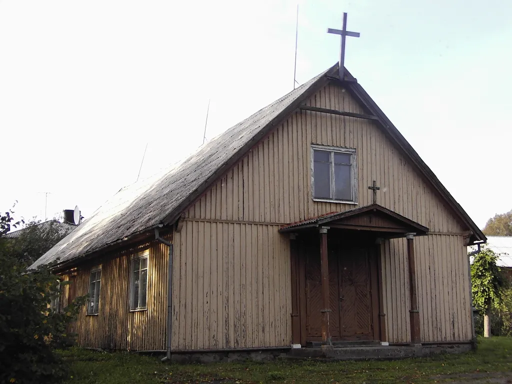 Photo showing: Old church of Šv. Jonas Nepomukas in Grūšlaukė (Kretinga district, Lietuva)