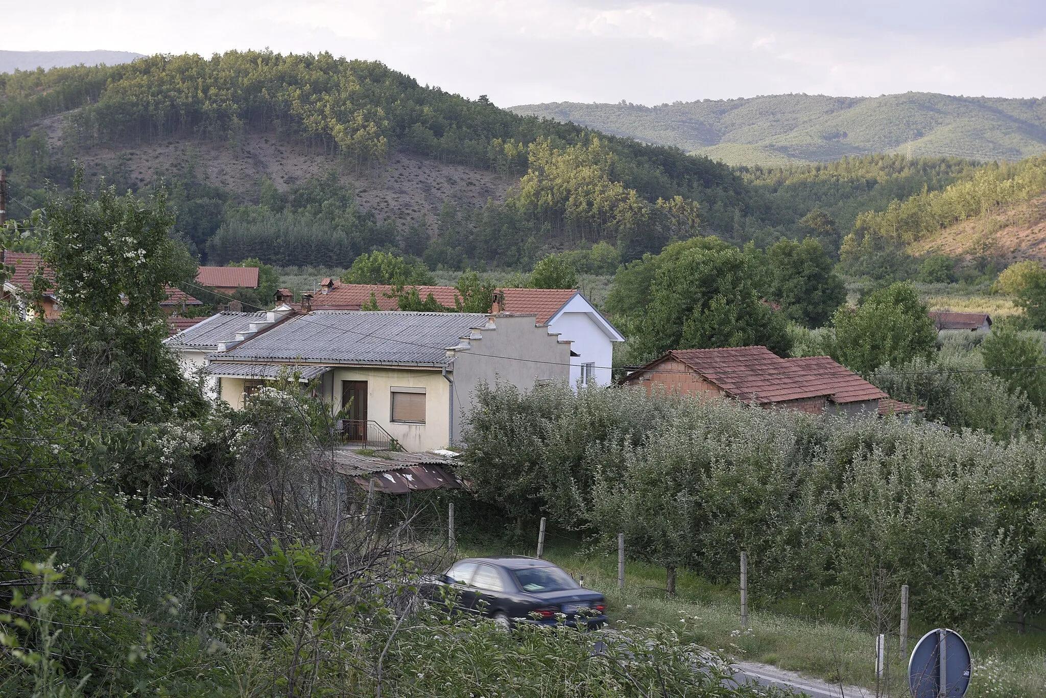 Photo showing: Houses in the village of Izbišta, Resen Municipality.