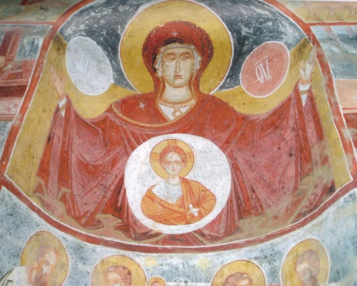 Photo showing: Archangel Michael Church in Benche, Platytera Fresco