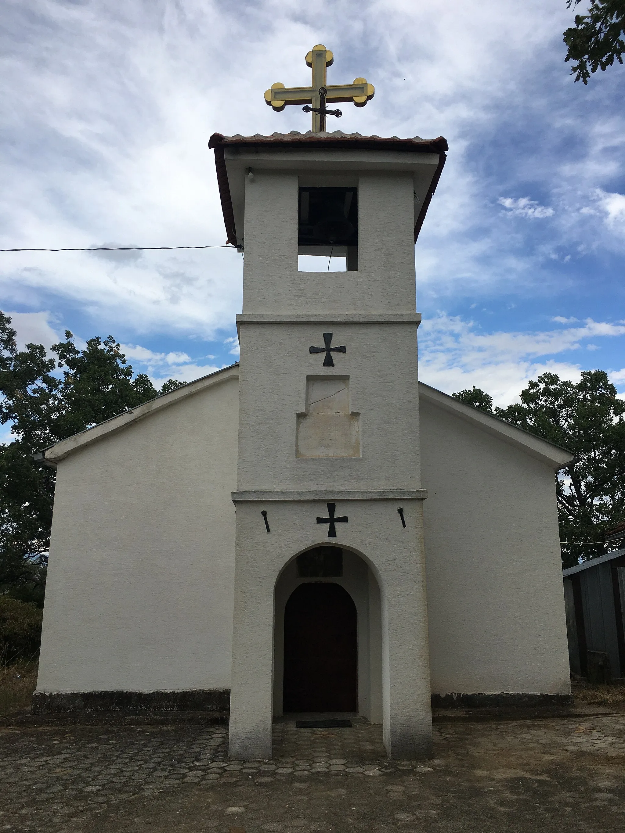 Photo showing: The bell tower of St. Nicholas Church in the village of Korenica