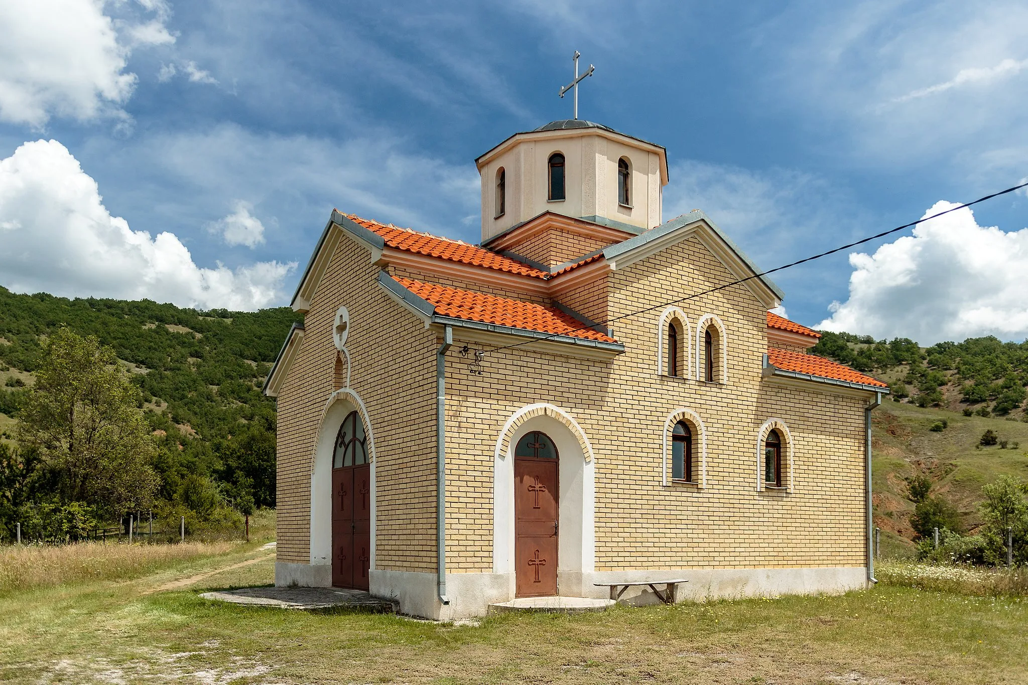 Photo showing: View of the Dormition of the Theotokos Church in the village Pribilci