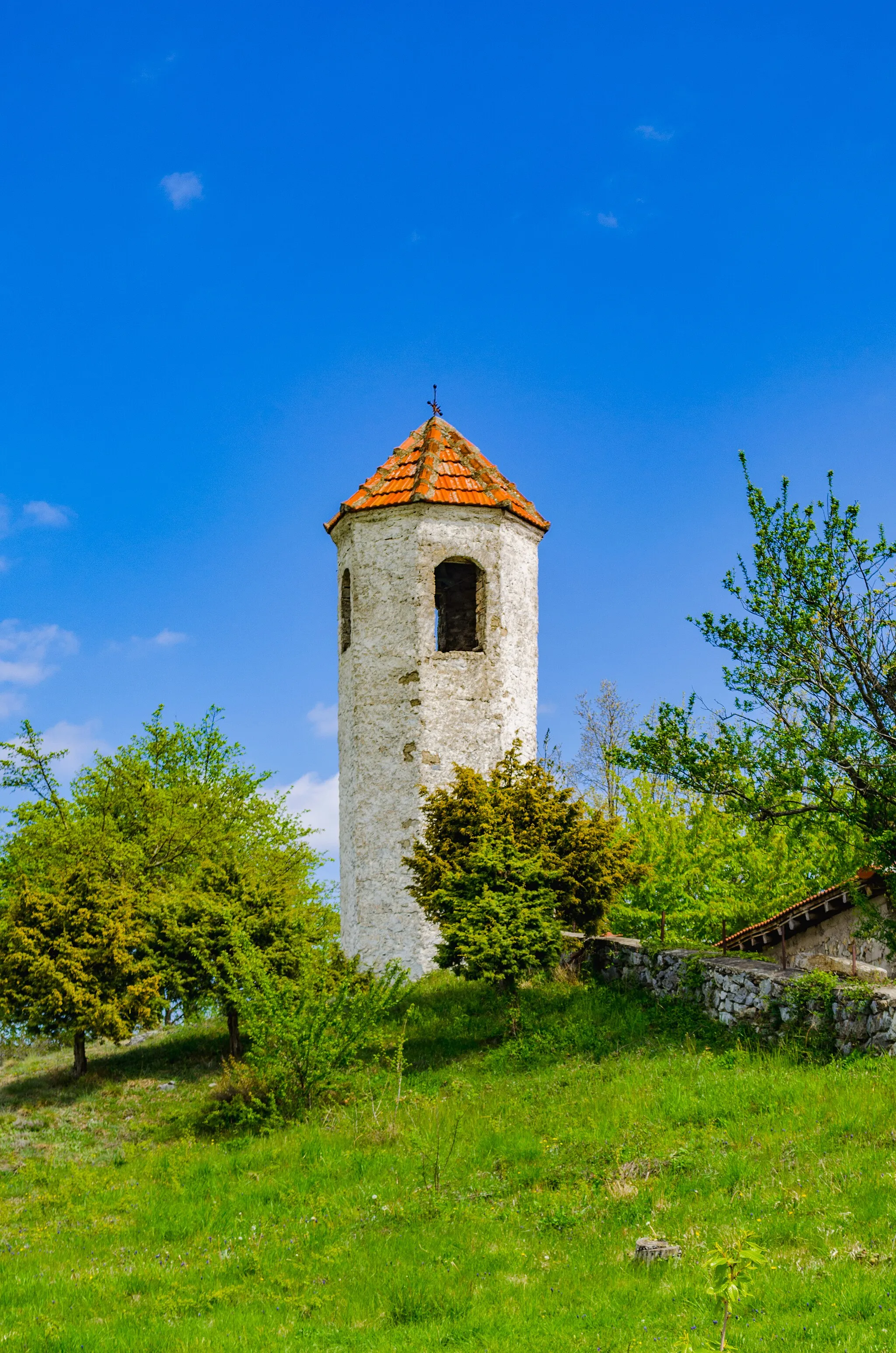 Photo showing: Bell tower of St. Pantaleon's Church in the village Huma