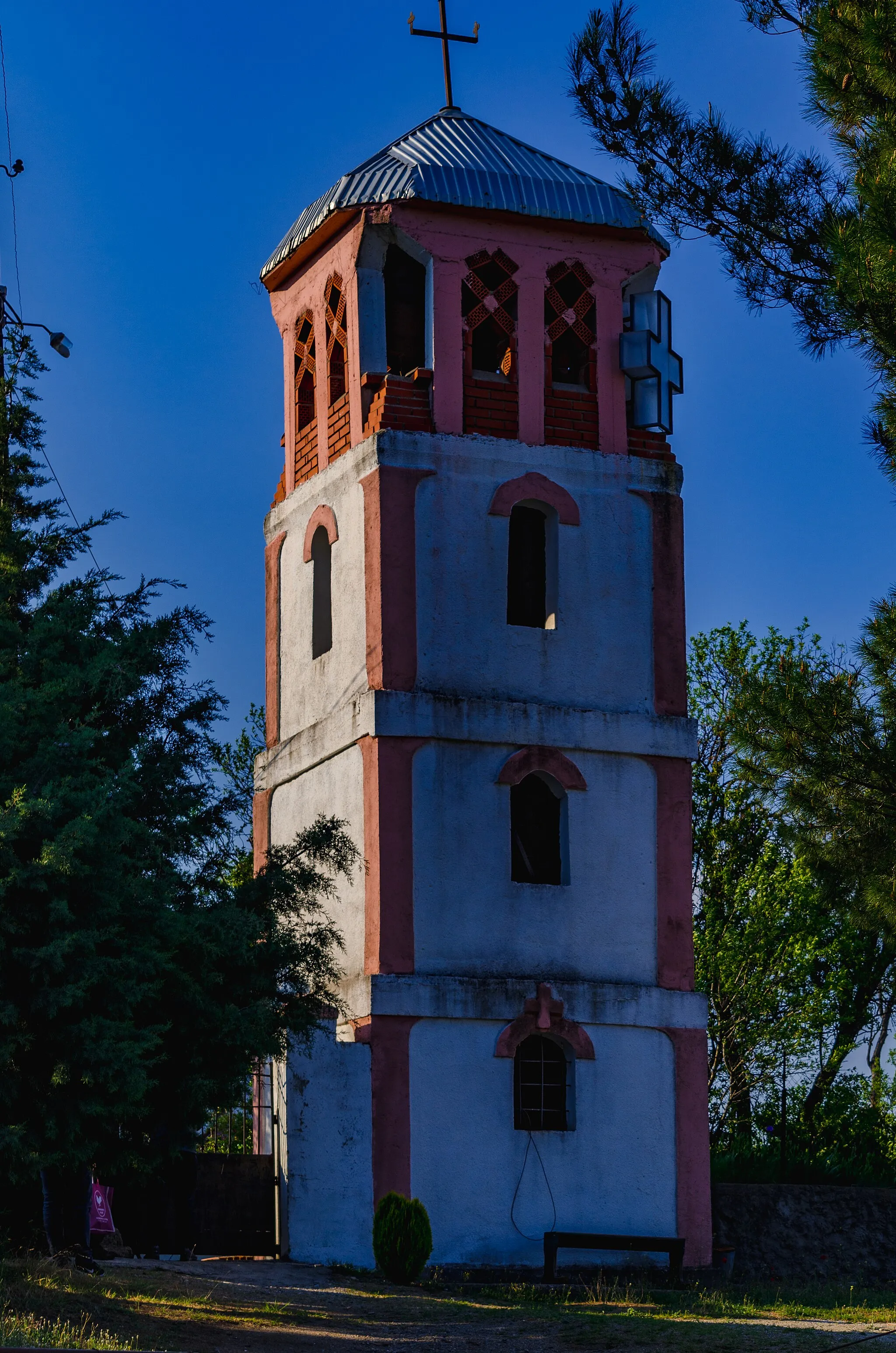 Photo showing: The bell tower of the St. Demetrius Church in the village of Smokvica, Macedonia
