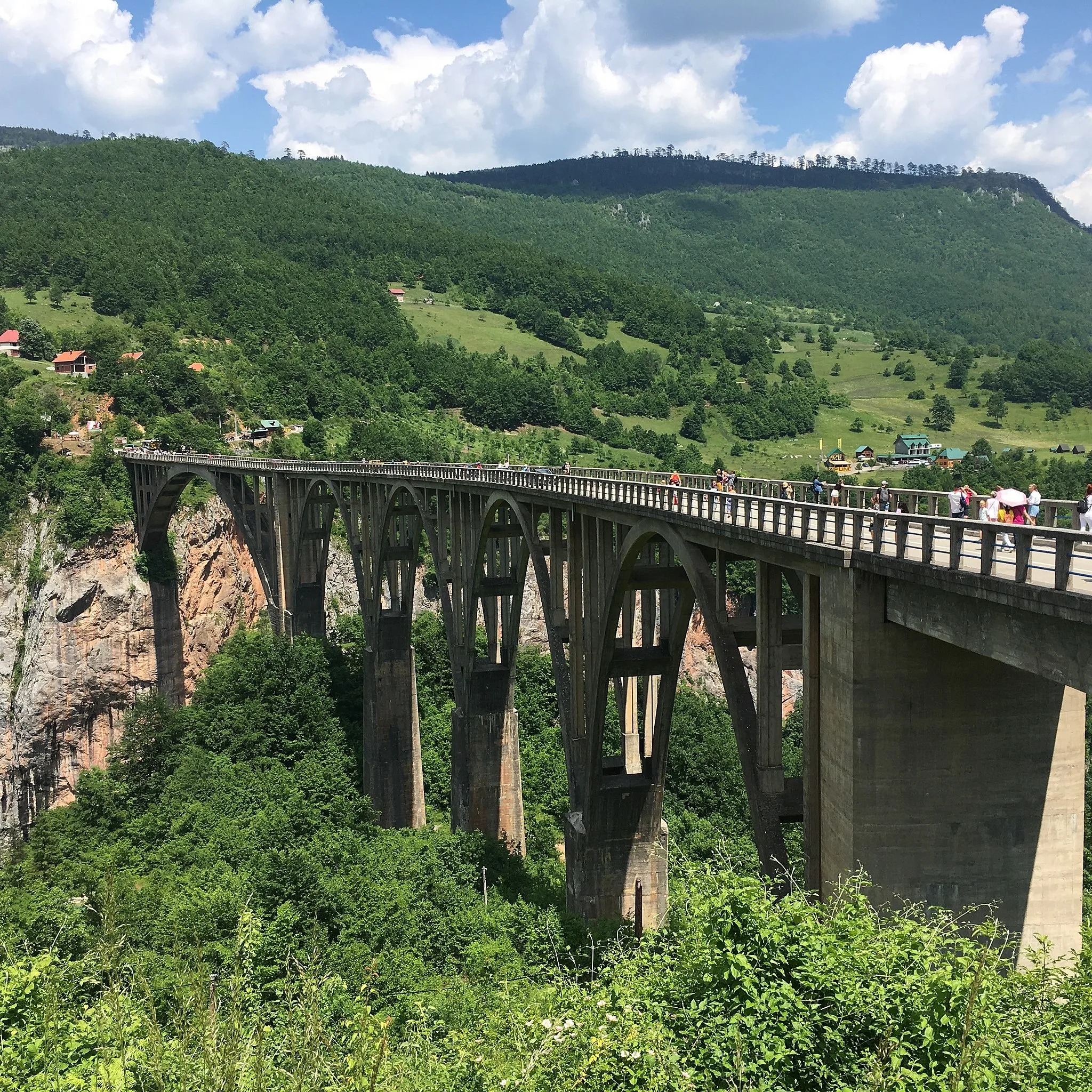 Photo showing: Đurđevića Tara Bridge over Tara canyon (Montenegro)