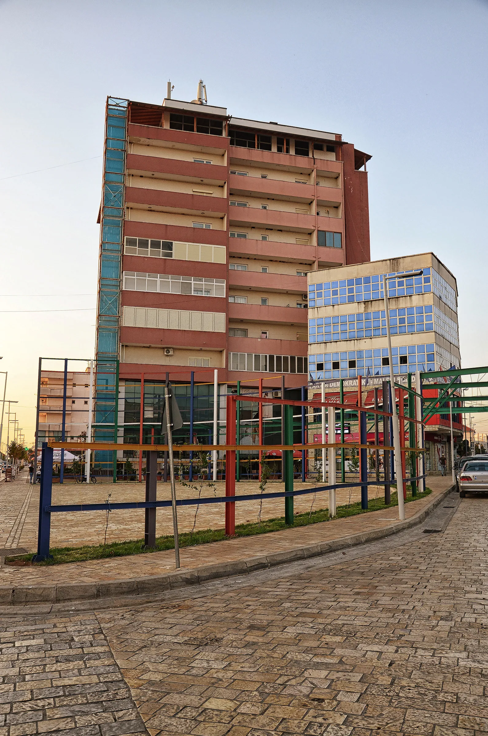 Photo showing: The main square of Koplik, Albania