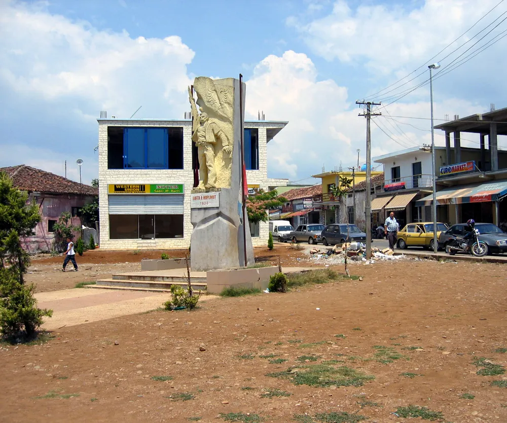 Photo showing: City center of Koplik in Northern Albania