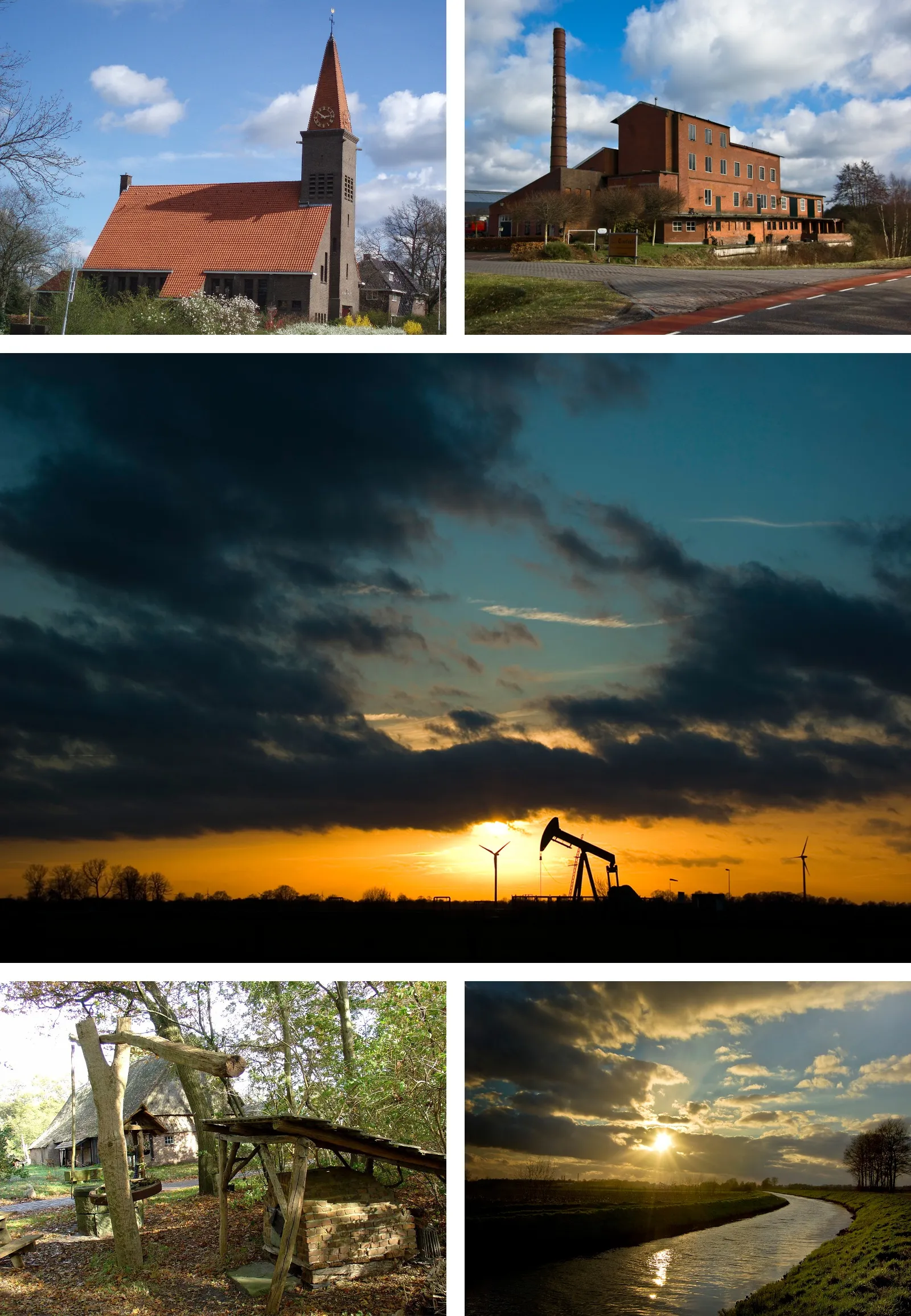 Photo showing: Compilatie van afbeeldingen van Wikimedia met als onderwerp de Drentse plaats Schoonebeek.