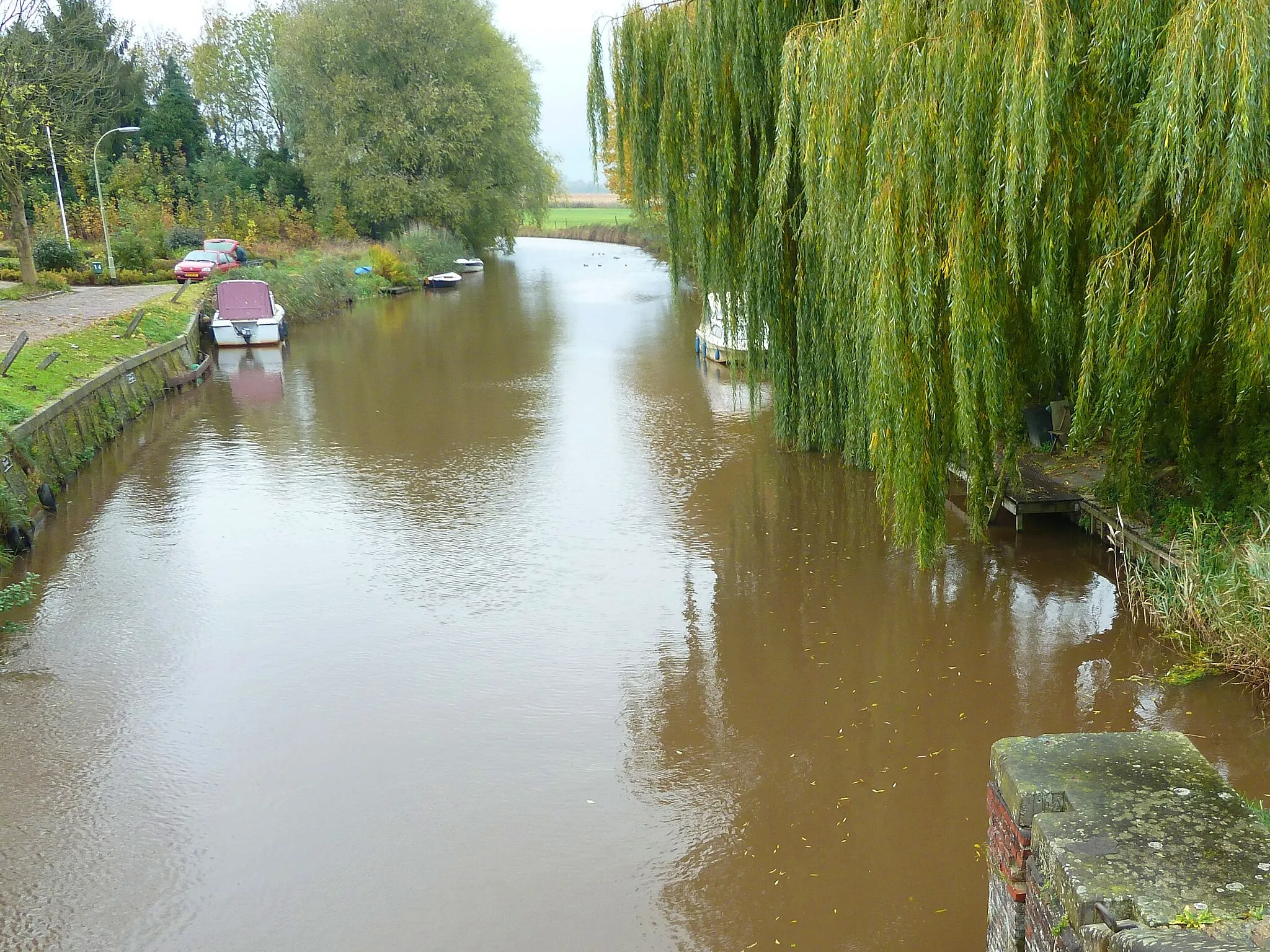 Photo showing: Gezicht op de Kromme Raken vanaf de Schouwerzijl in de richting van het noordwesten.