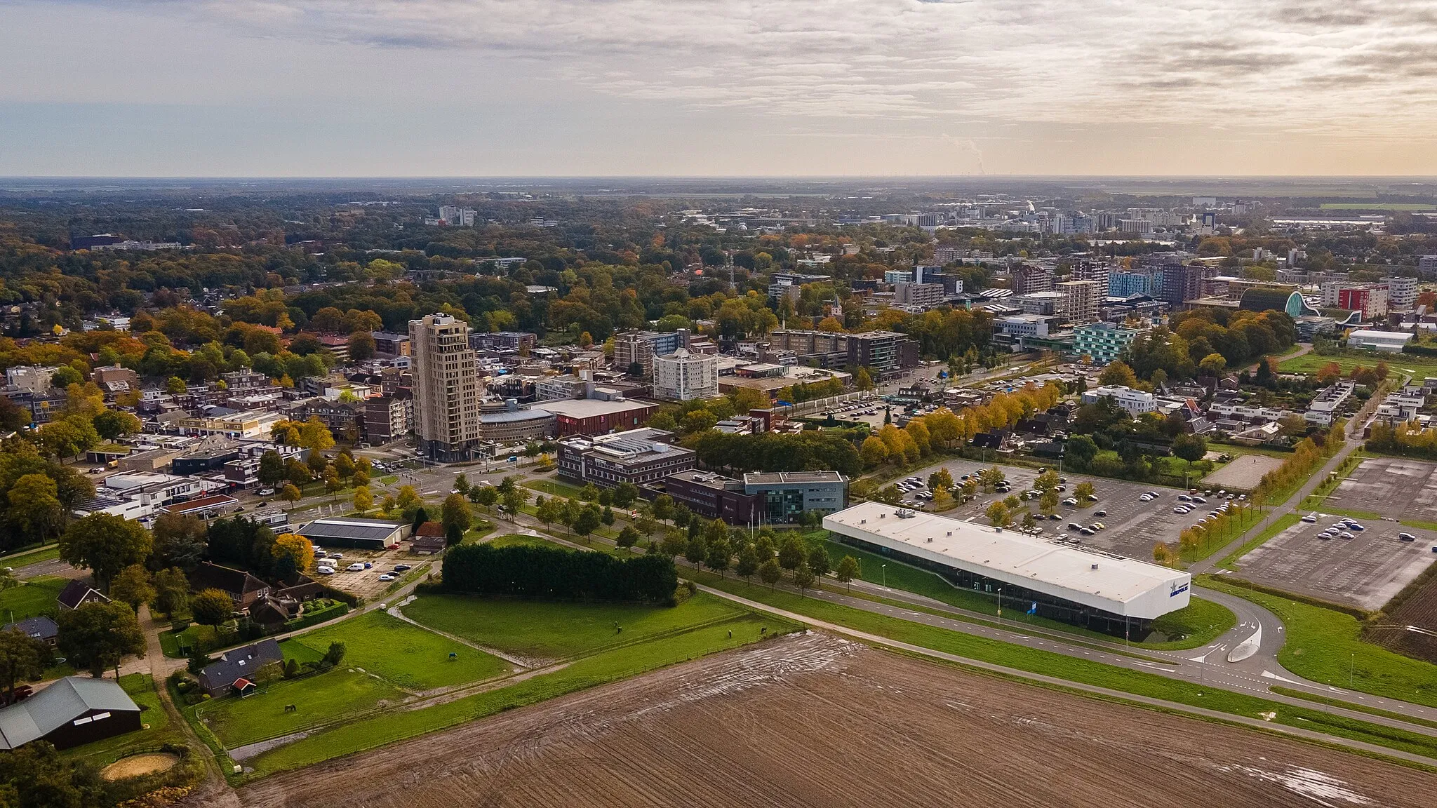 Photo showing: Drone beeld van centrum Emmen in 2021