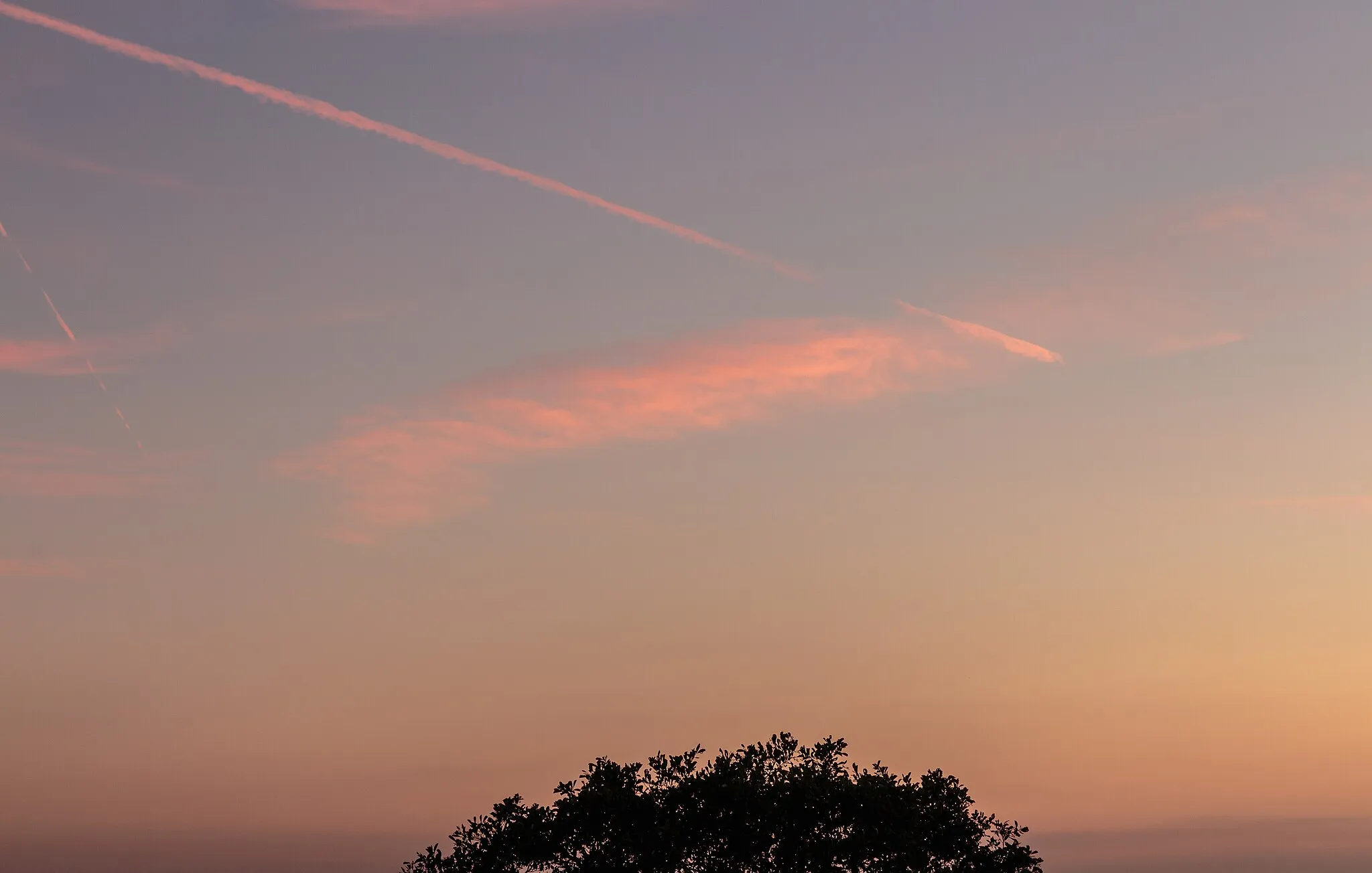 Photo showing: Setting sun illuminates the clouds. Location, Het Katlijker Schar Uitkijktoren Tjongertoer.