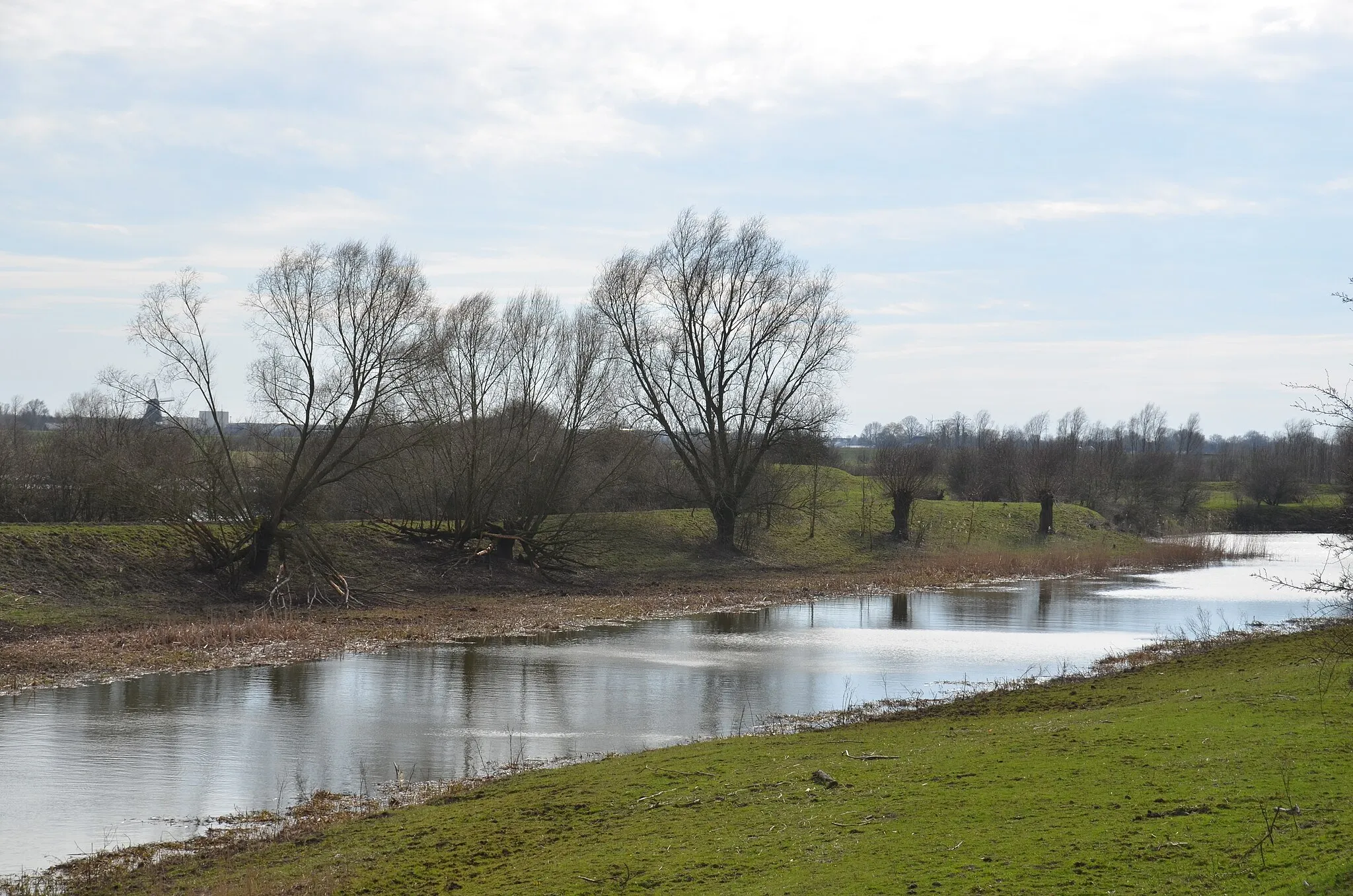 Photo showing: Dead arm of the Rhine river. looking West with fantastic enlighting