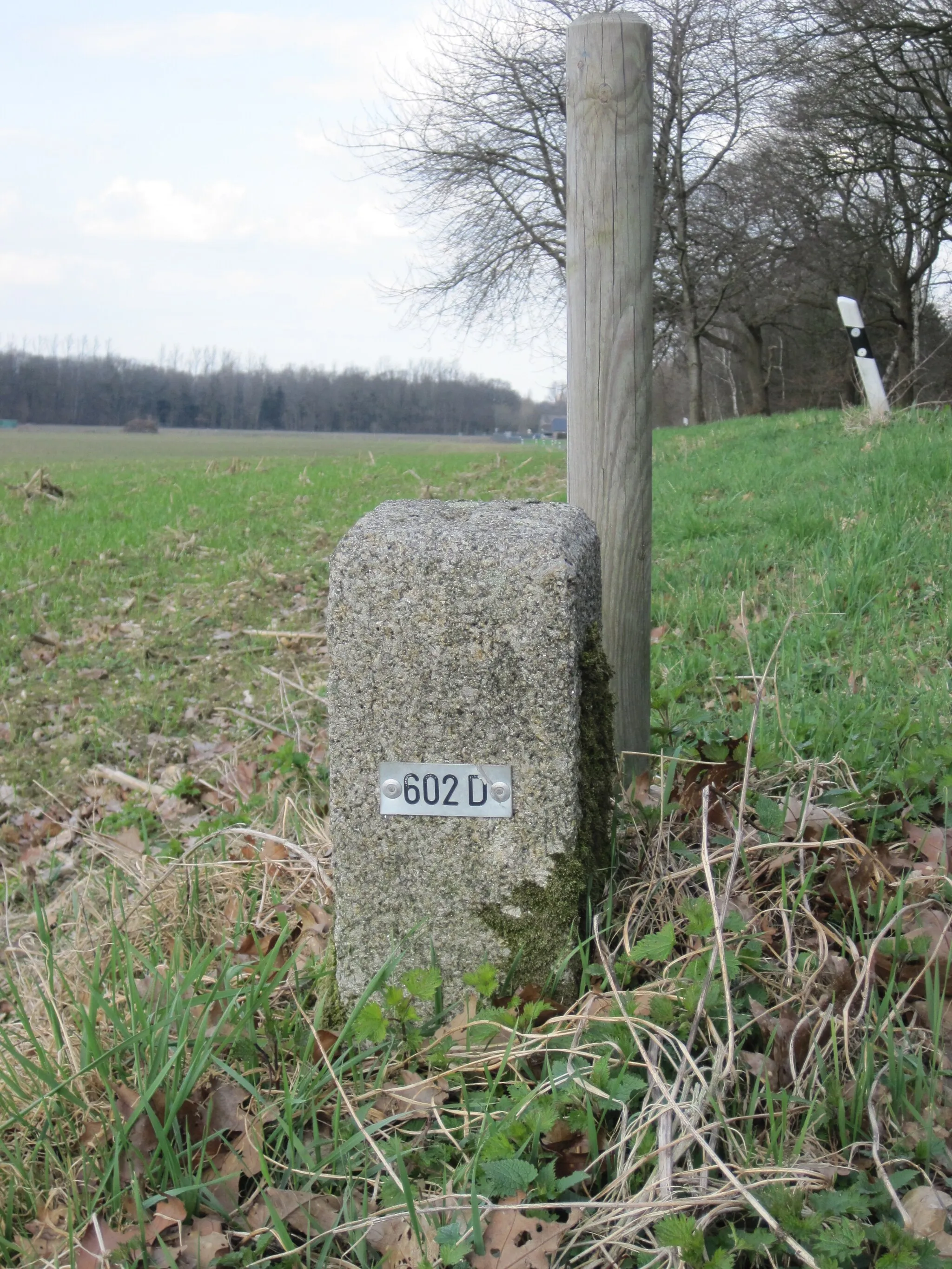 Photo showing: Grenzpfahl 602D an der deutsch-niederländischen Grenze bei Kranenburg/Groesbeek