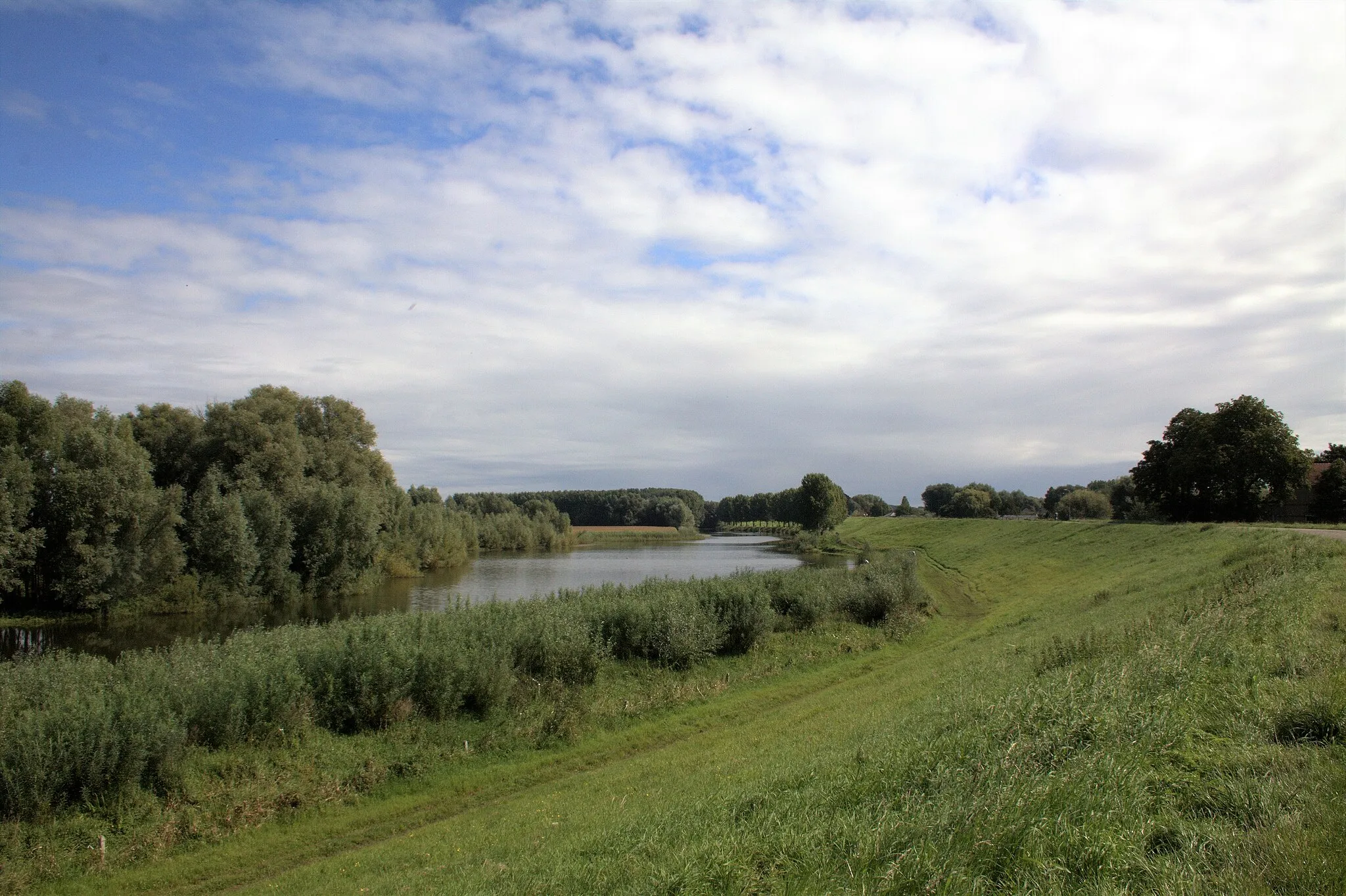 Photo showing: Een blik over de uiterwaarden van rivier de Waal bij Boven Leeuwen in Gelderland.