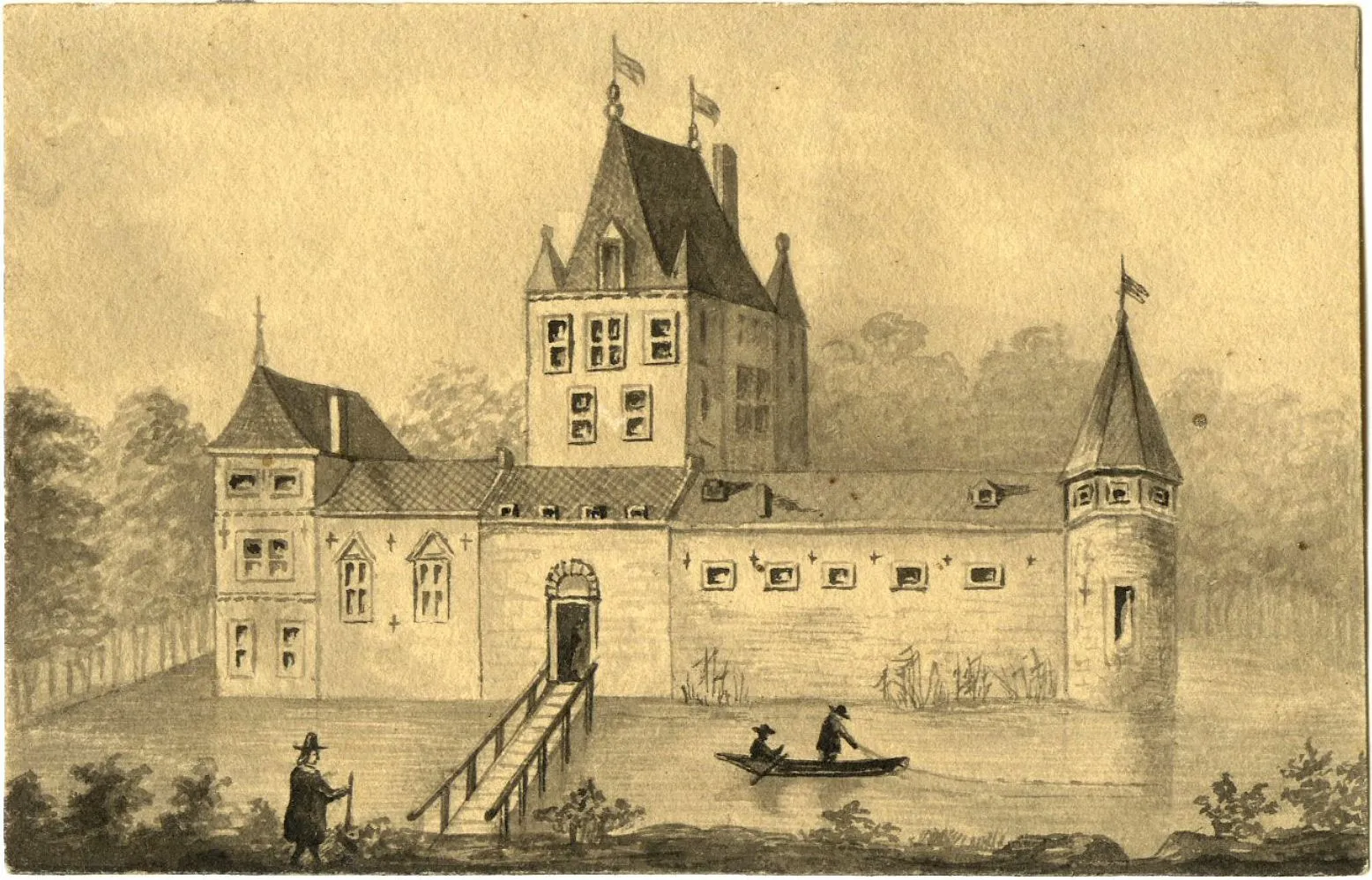 Photo showing: Gezicht op het kasteel ter Horst bij Rhenen.