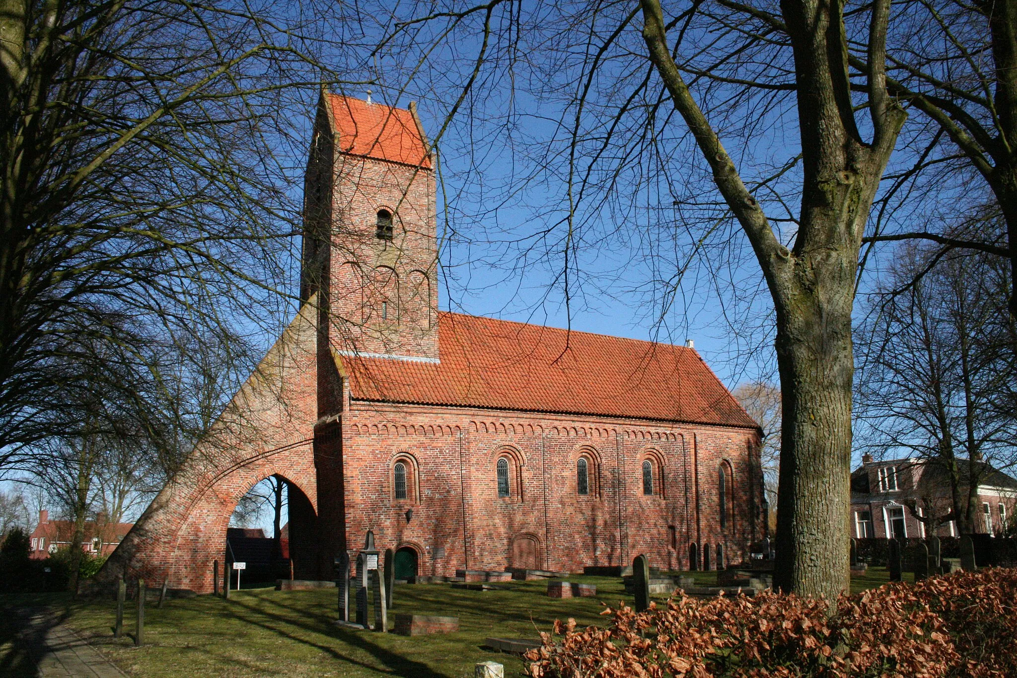 Photo showing: Sebastiaankerk, Bierum, gemeente Delfzijl, provincie Groningen (Nederland). Romanogotische stijl