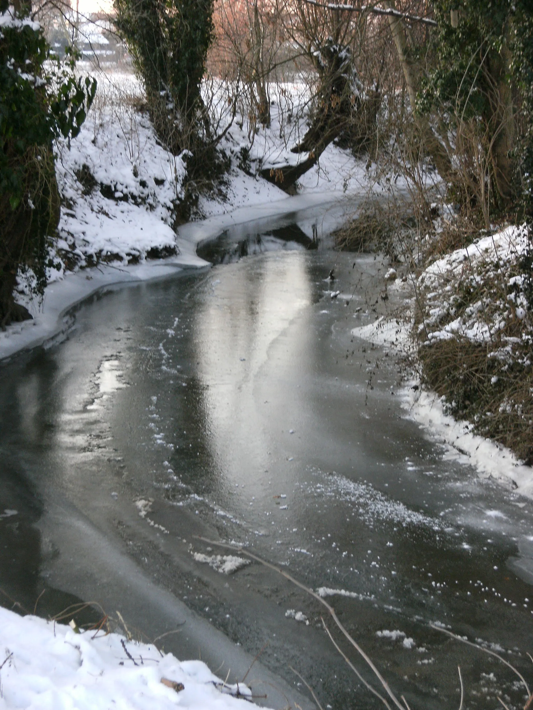 Photo showing: River Geul near Meerssen in winter