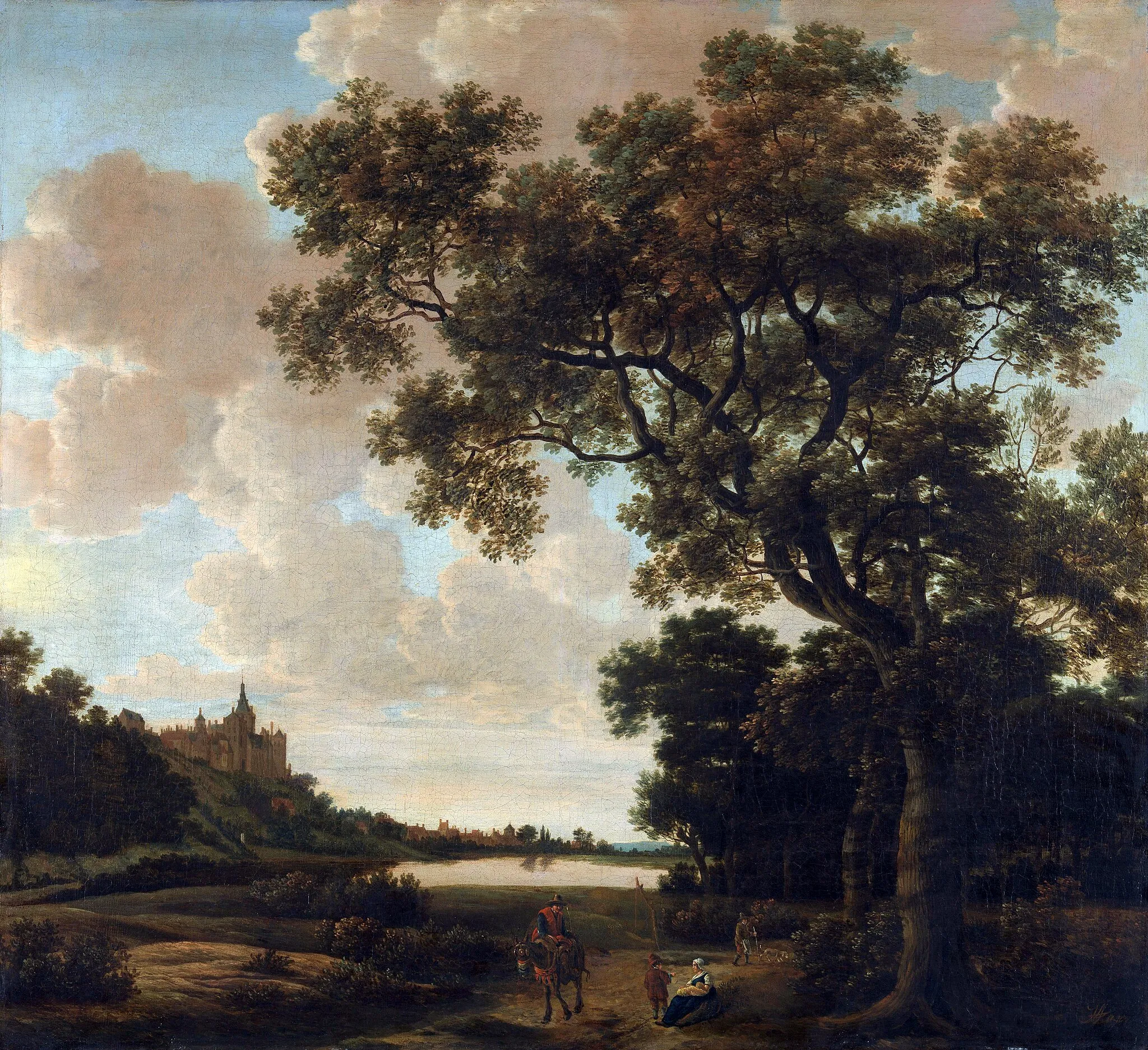Photo showing: Landscape with the Schwanenturm, Kleve, Joris van der Haagen, 1640 - 1669