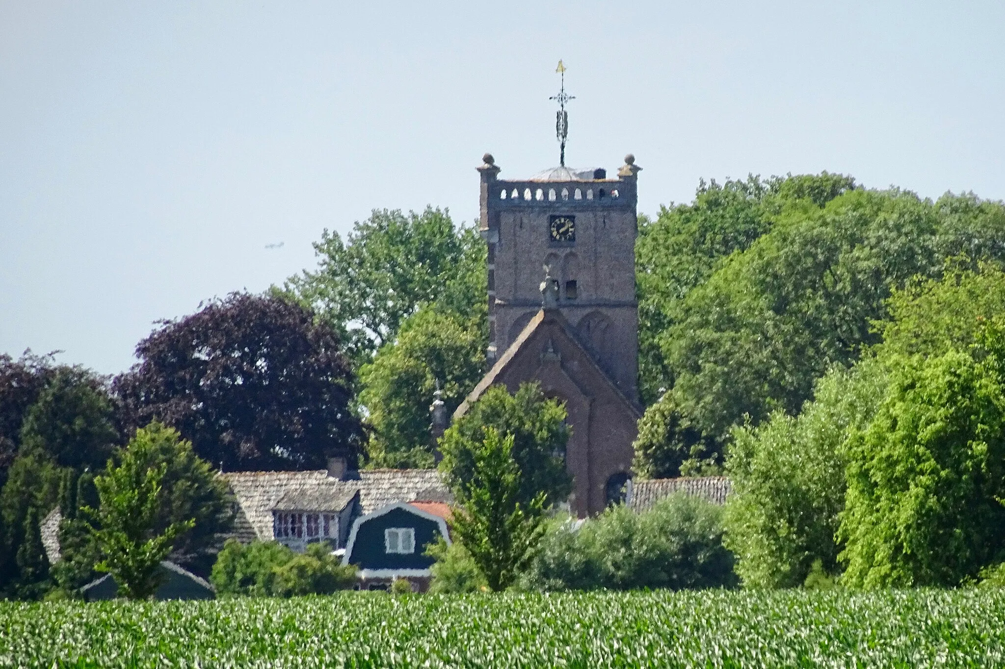 Photo showing: Zicht op Aartswoud met kerktoren, gezien vanuit het oosten