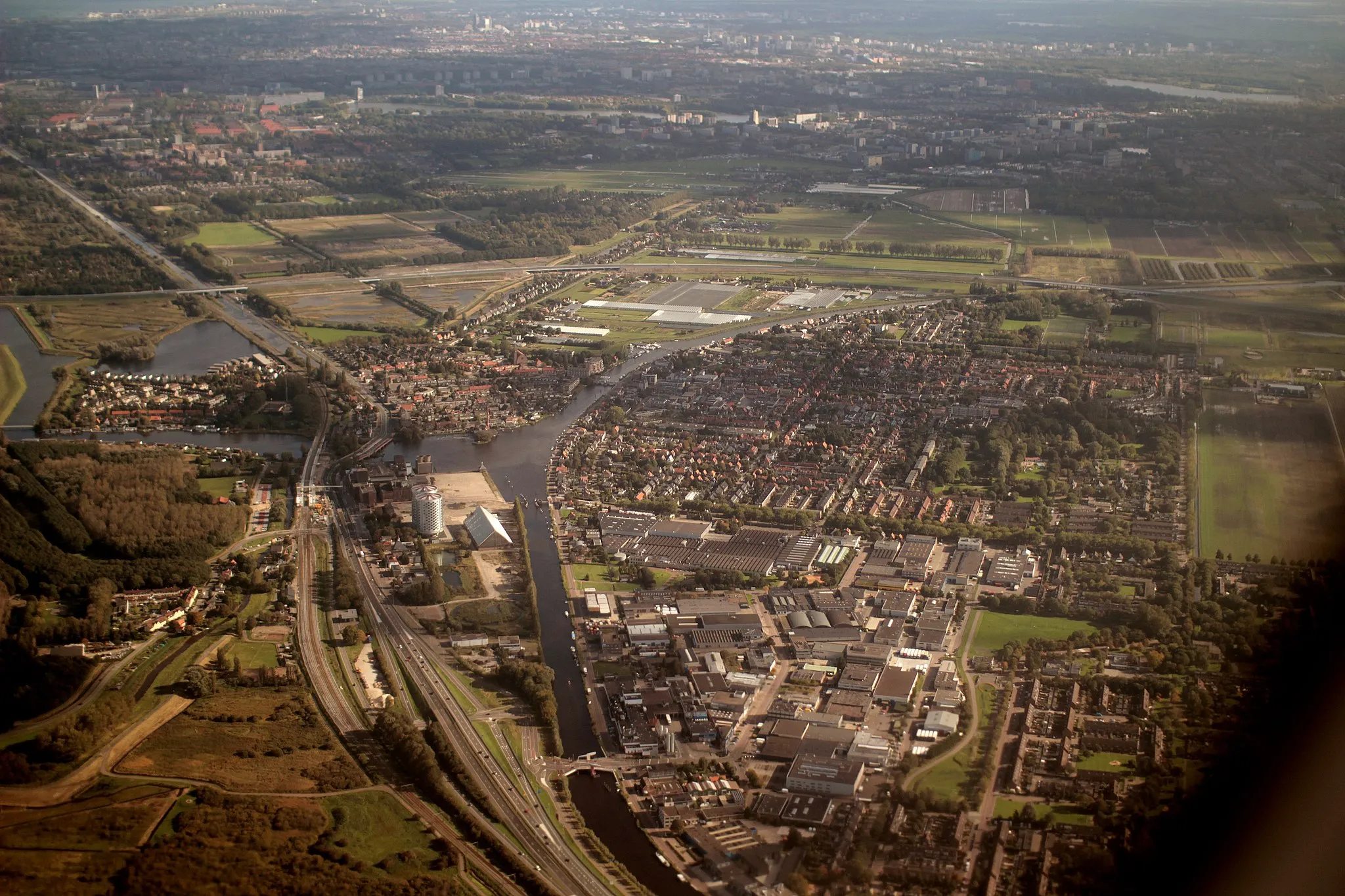 Photo showing: Aerial view of the town of Zwanenburg