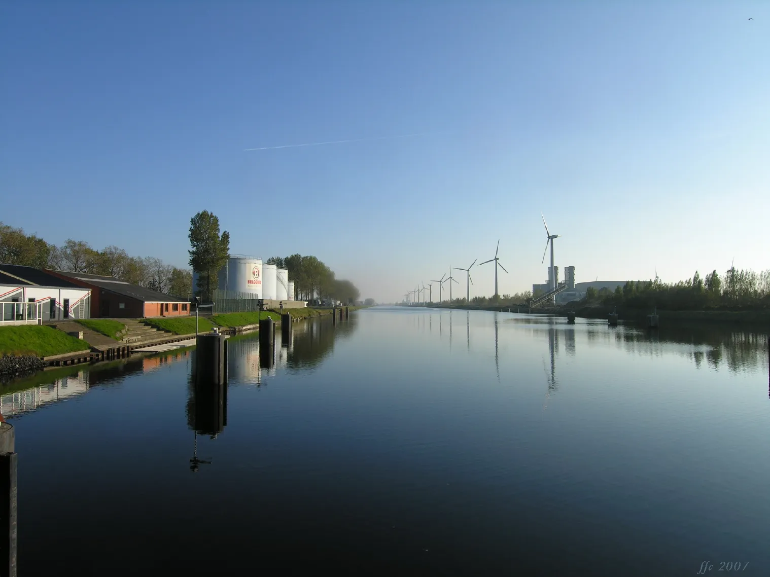 Photo showing: Bruges (Dudzele), Belgium: De Boudewijnkanaal from the Herdersbrug Bridge