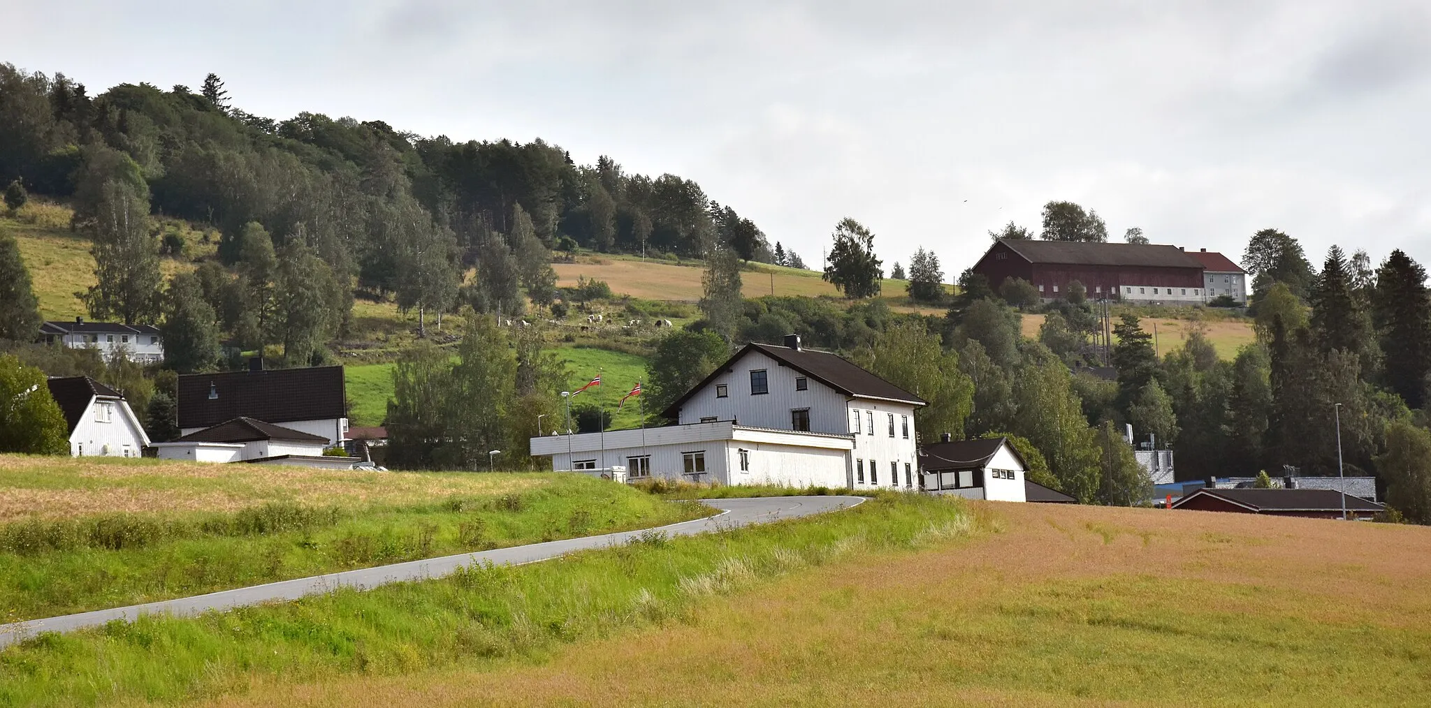 Photo showing: Brøttum (FV1656 opp fra FV213)