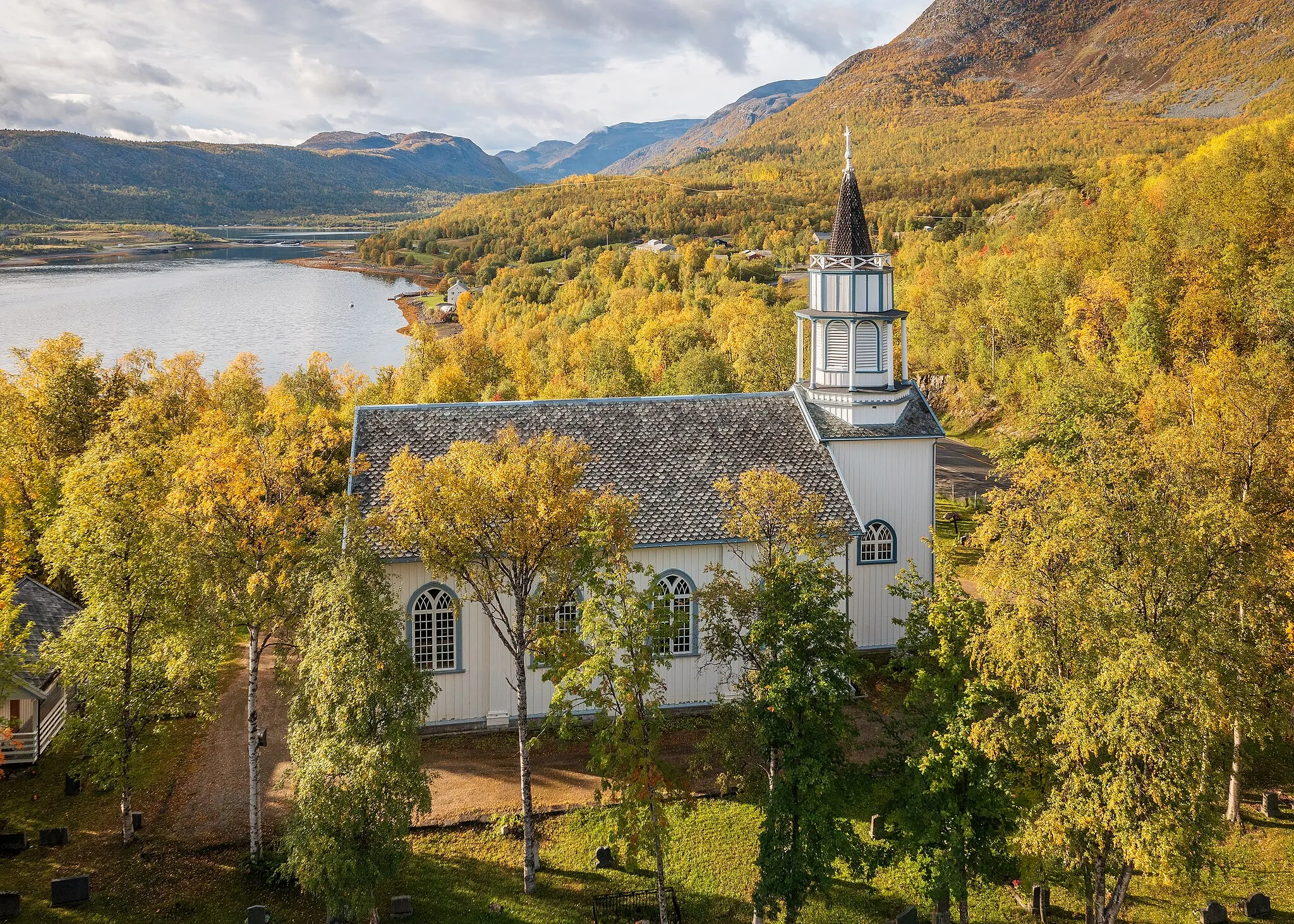 Photo showing: Kåfjord Church in Kåfjord, Alta, Troms og Finnmark, Norway in 2023 September.