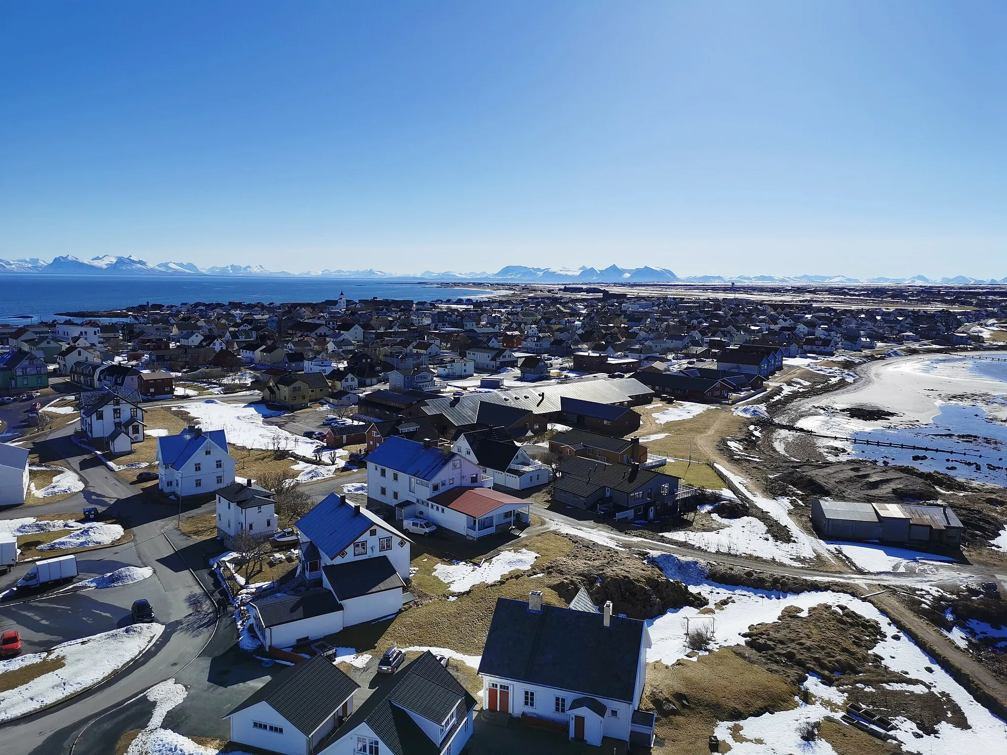 Photo showing: View on Andenes from the lighthouse Andenes fyr