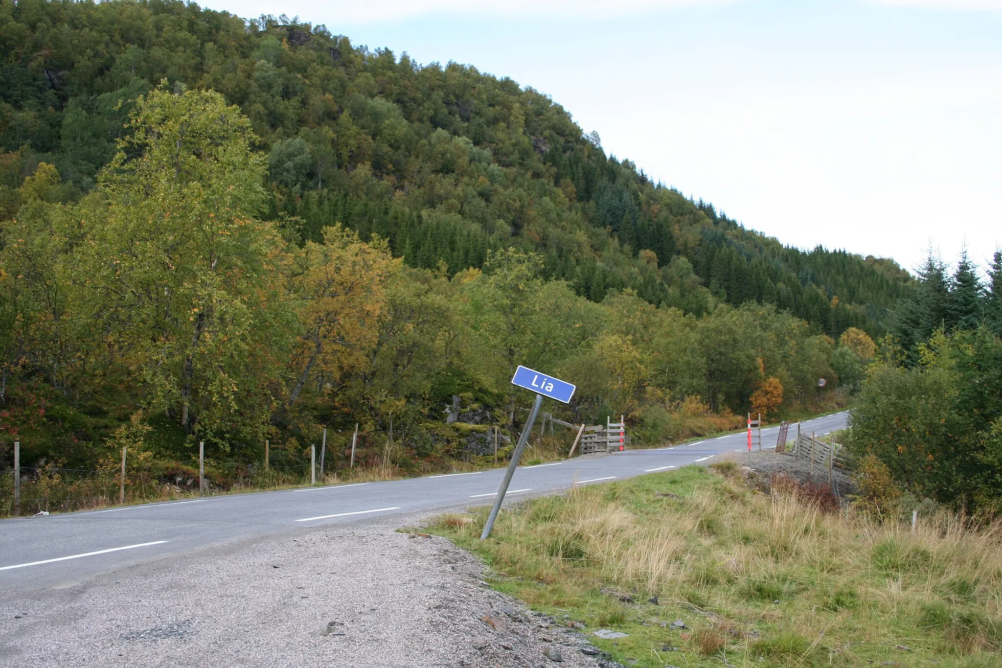 Photo showing: Ved Lia i Øksnes. Veien er fylkesvei 939 (Nordland).