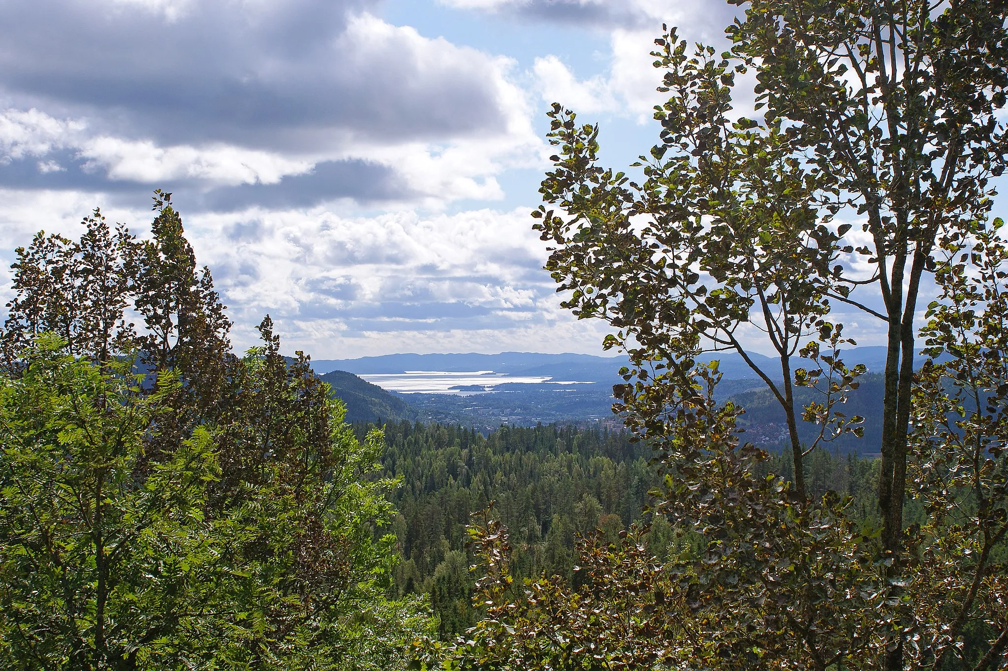 Photo showing: View towards Oslofjorden from Vensåskollene, Lommedalen