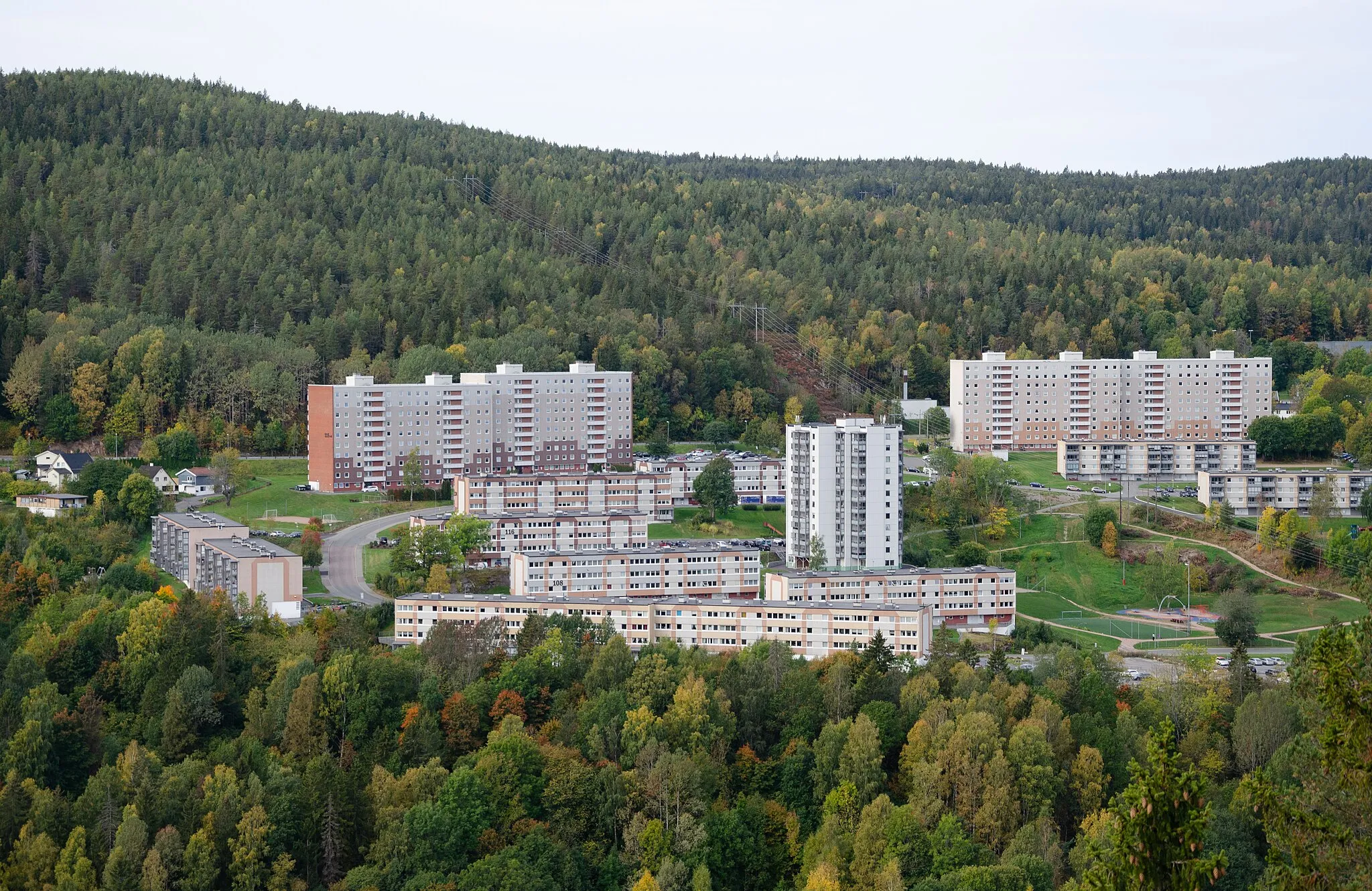 Photo showing: Gjerpenkollen residential area September 2020.