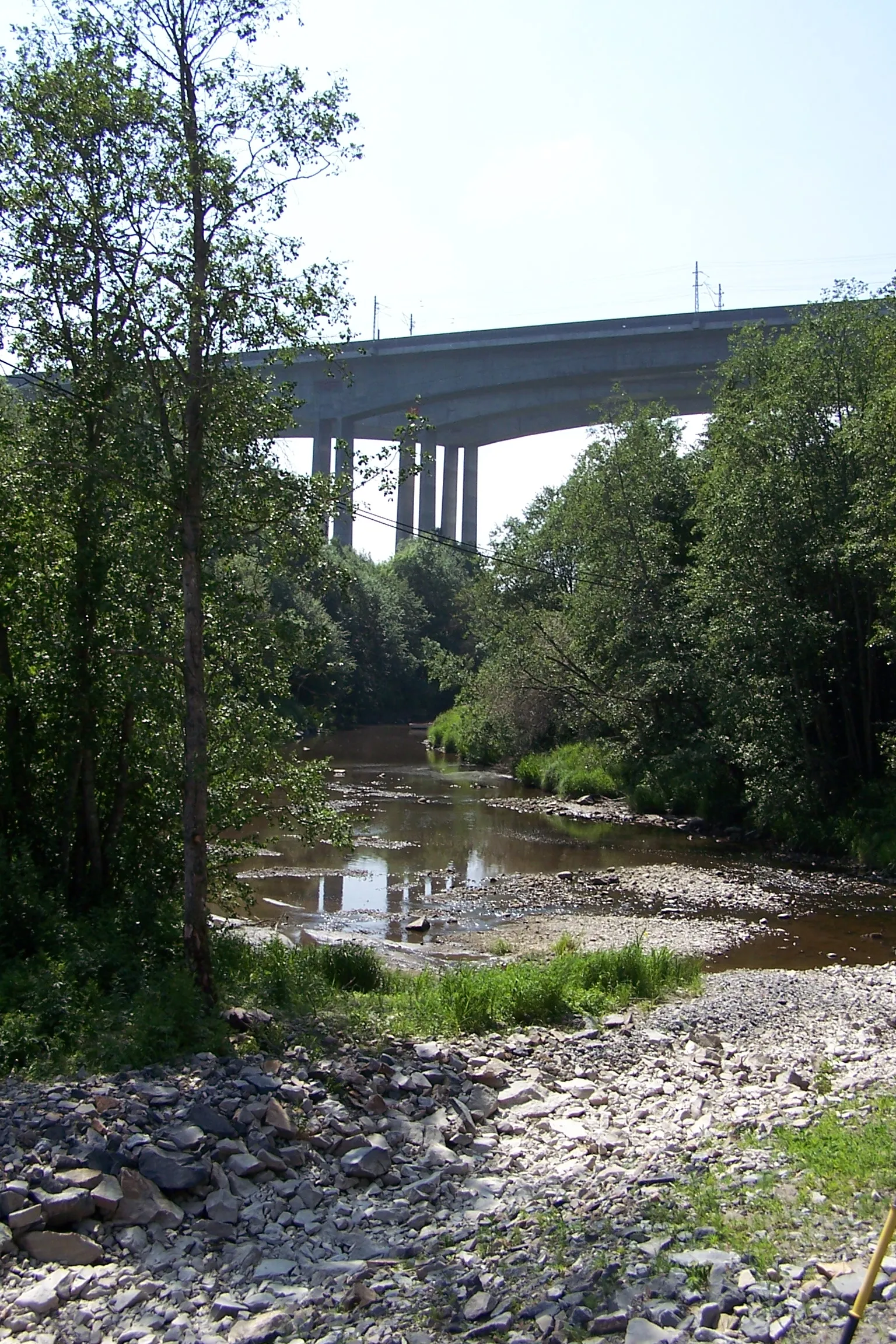 Photo showing: Hølen, new motorway and railroad bridges over River Såna