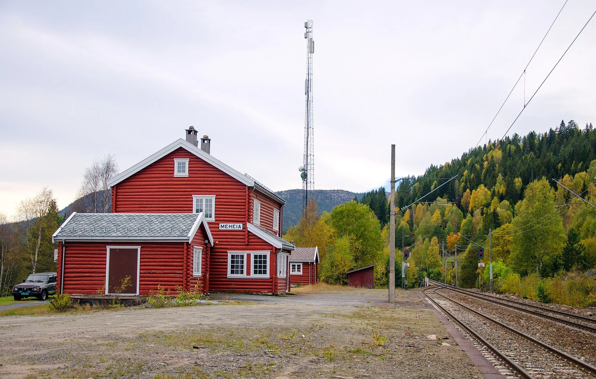 Photo showing: Meheia stasjon, Sørlandsbanen