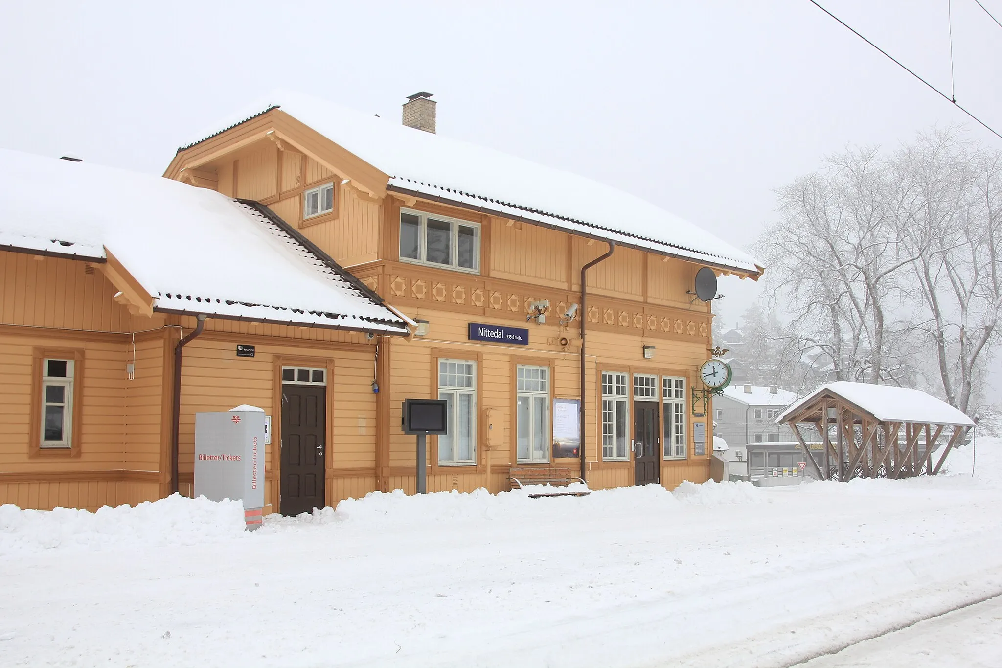 Photo showing: Nittedal railroad station, Akershus, Norway.