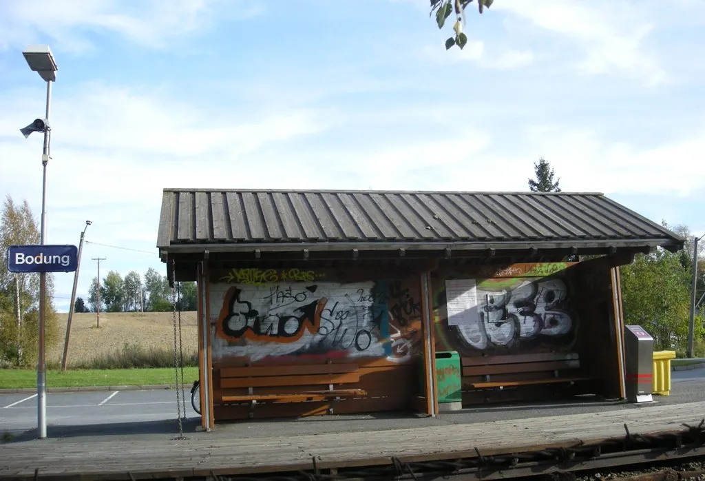 Photo showing: Bodung station on the Kongsvinger line (Akershus, Norway)