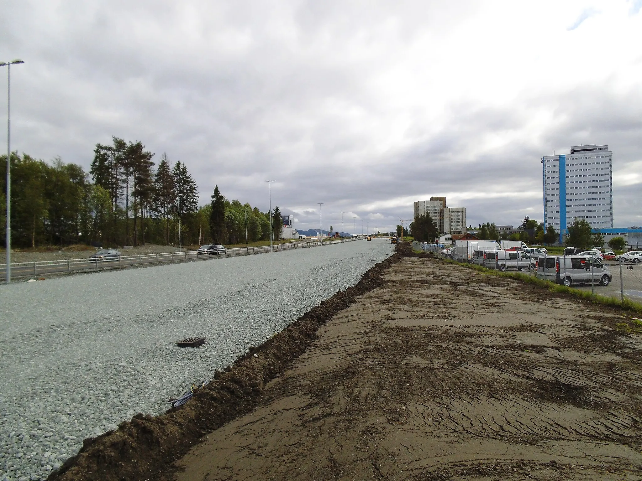 Photo showing: Construction of a new highway in Tiller, Trondheim.
