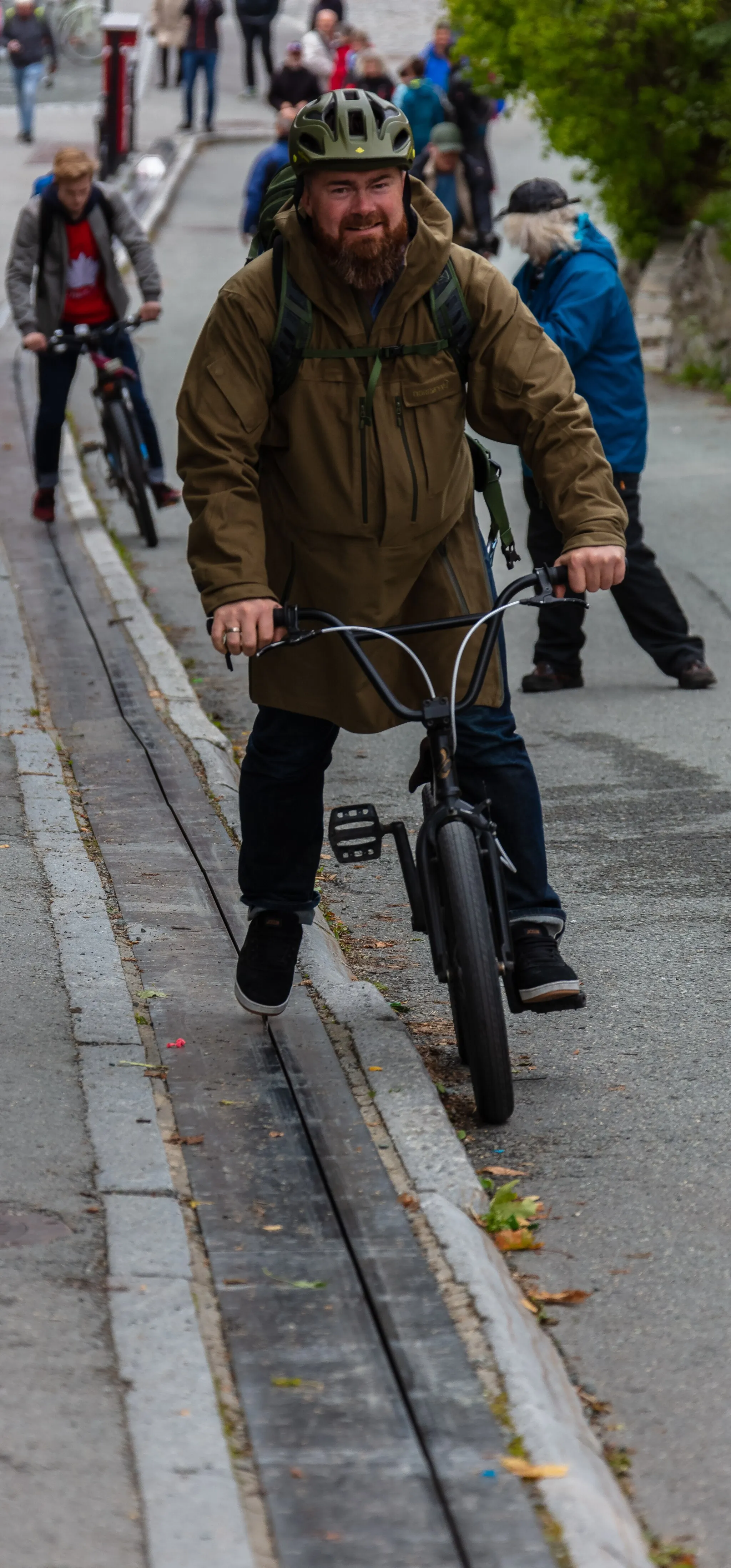 Photo showing: Bicycle lift, Trondheim, Norway