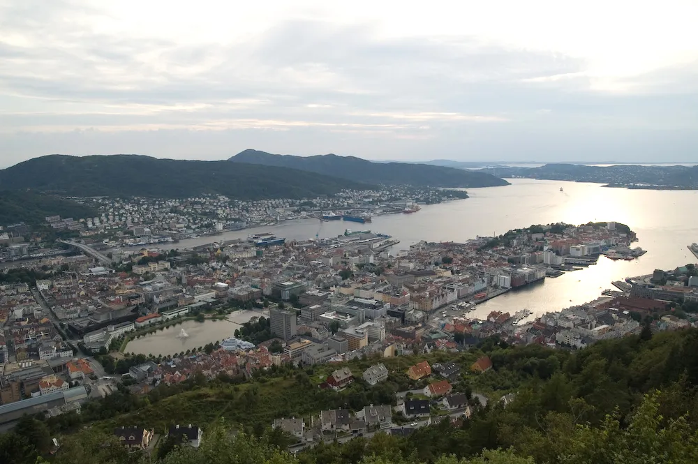 Photo showing: Bergen, Norway, as seen from Fløyen.