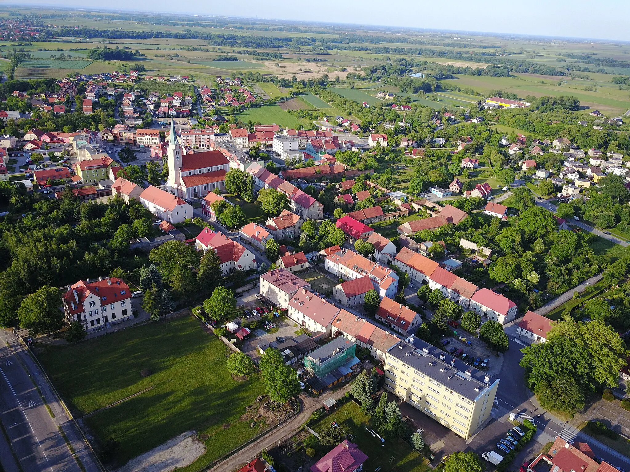 Photo showing: Aerial photograph of Sobótka