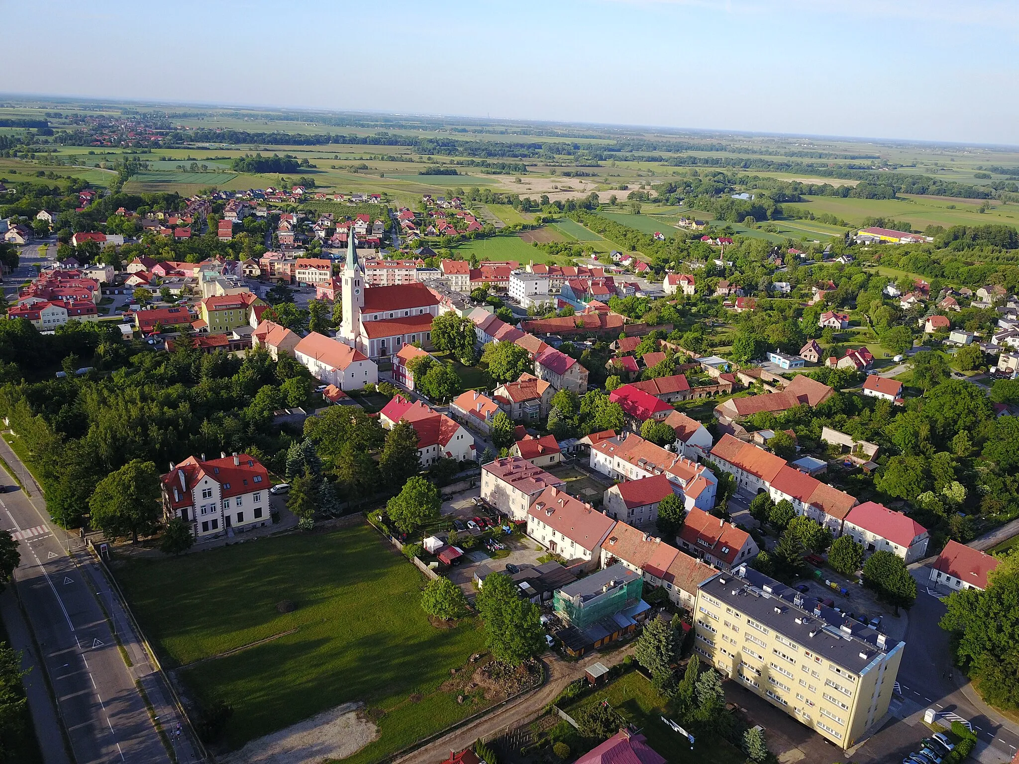 Photo showing: Aerial photograph of Sobótka