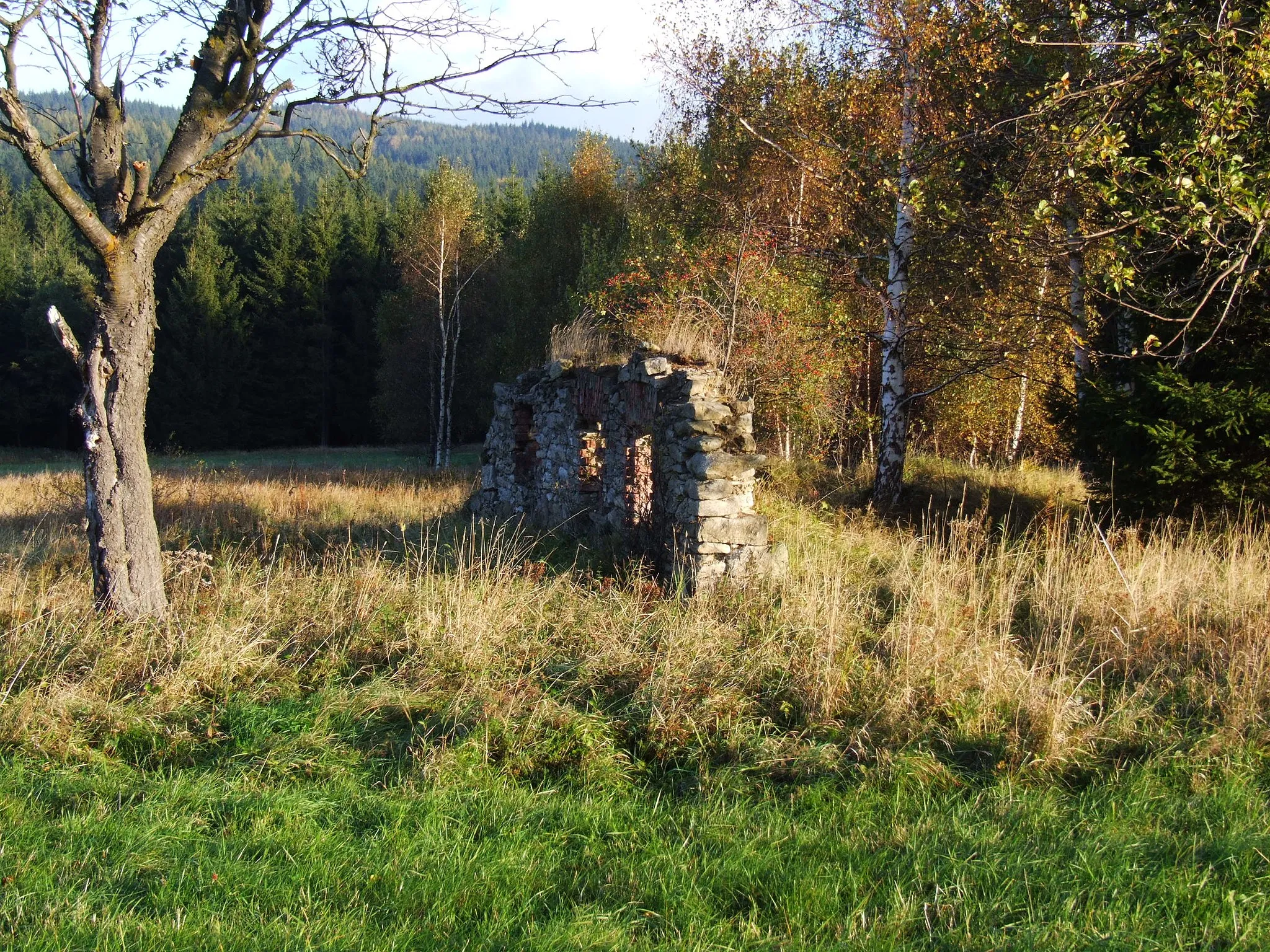 Photo showing: Hraničky (Gränzdorf), Rychlebské hory - schátralý dům